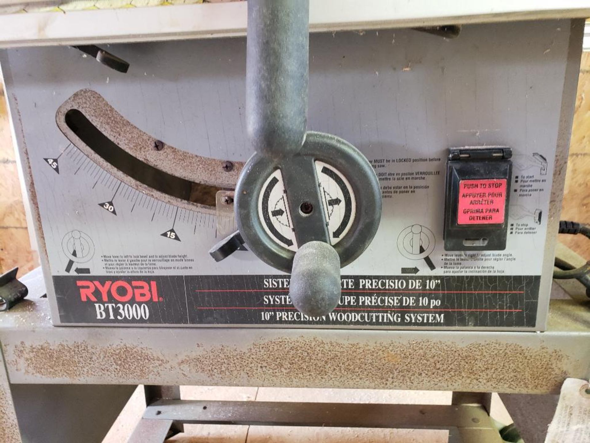 Ryobi table saw. 10in blade. Model BT3000. 120v single phase. - Image 7 of 12