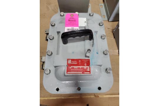 Appleton explosion proof switch. Catalog A6AB60860S. For a $15 fee this lot  can be prepared for f