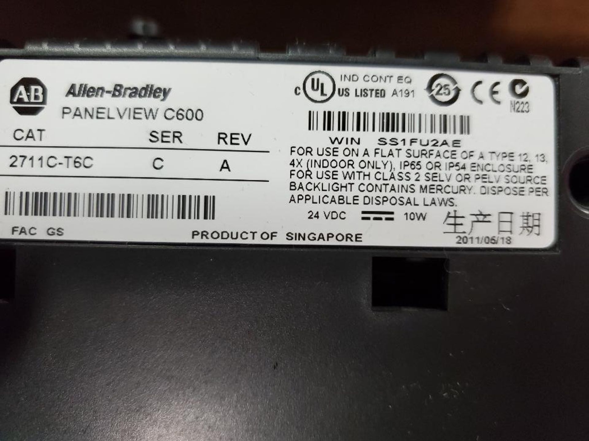 Allen Bradley Panelview C600. Catalog 2711C-T6C. - Image 5 of 5