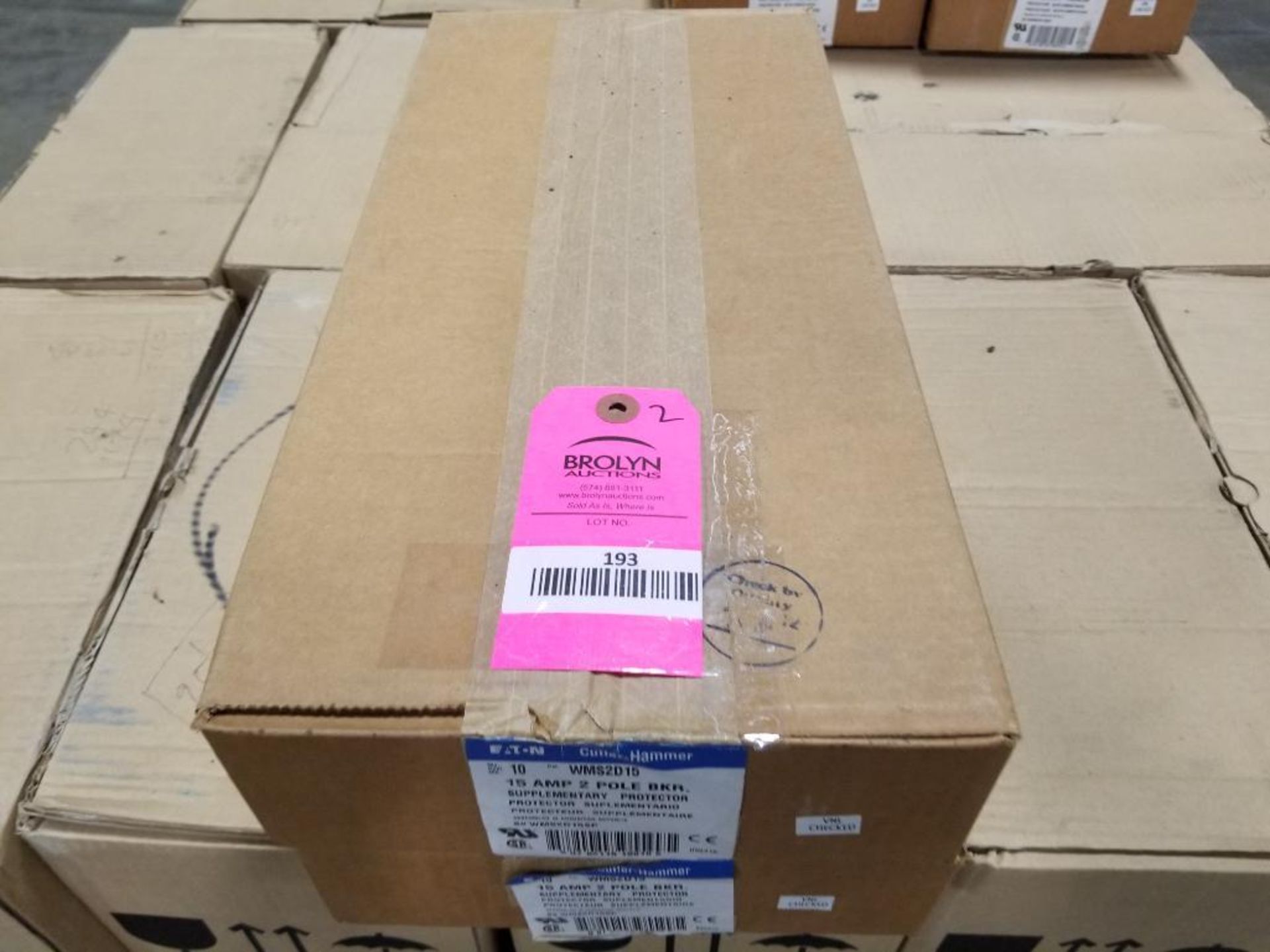 Qty 20 - Cutler Hammer WMS2D15 15AMP 2-Pole breaker. (2) 10Ct boxes. New in sealed box. - Image 3 of 3