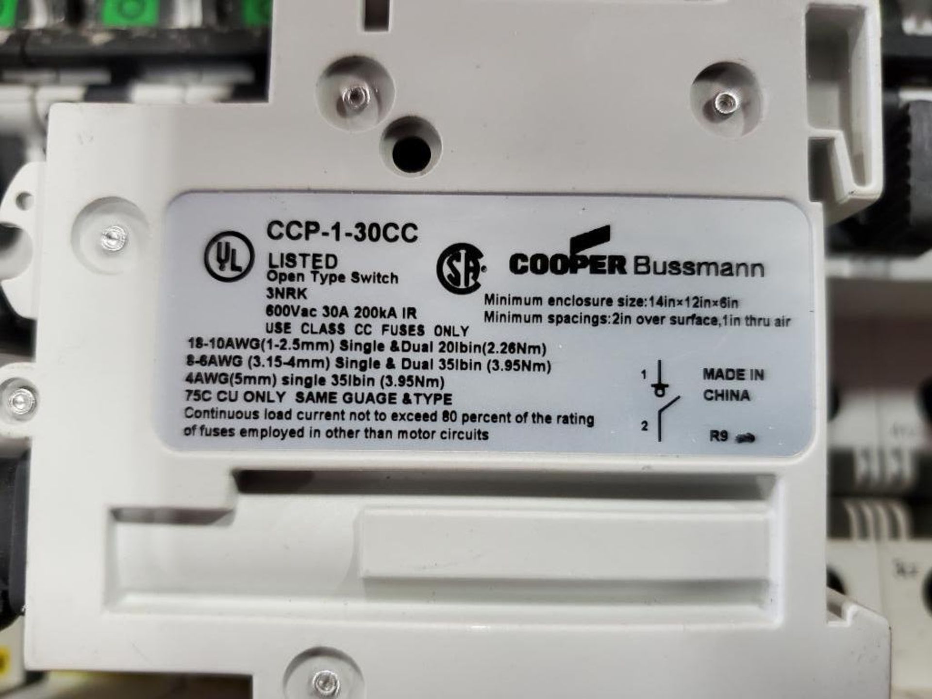 Large qty of Bussman fuse holders. Part number CCP-2-30CC. . - Image 3 of 5