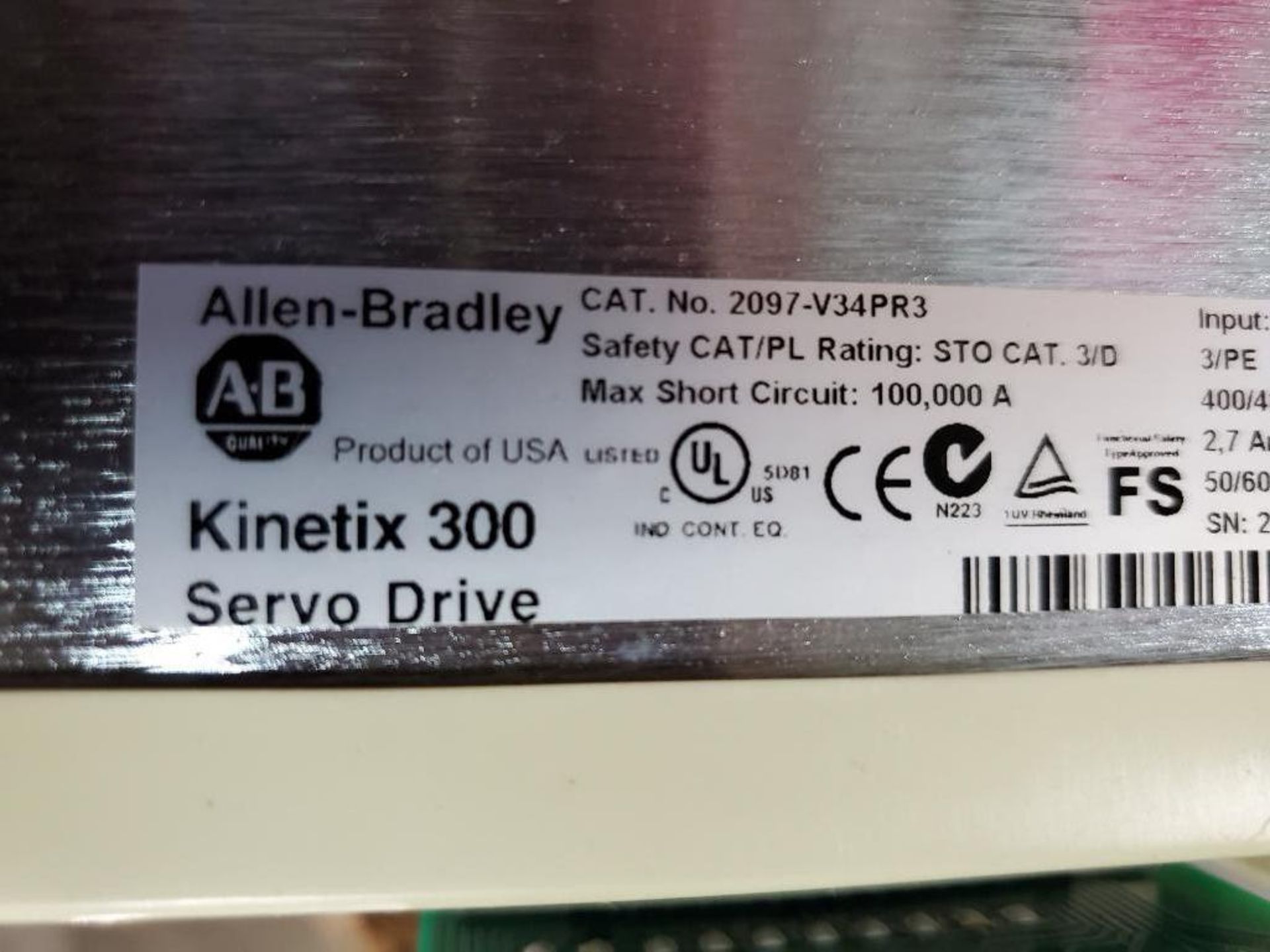Allen Bradley Kinetix 300 drive. Catalog number 2097-V34PR3. - Image 4 of 7