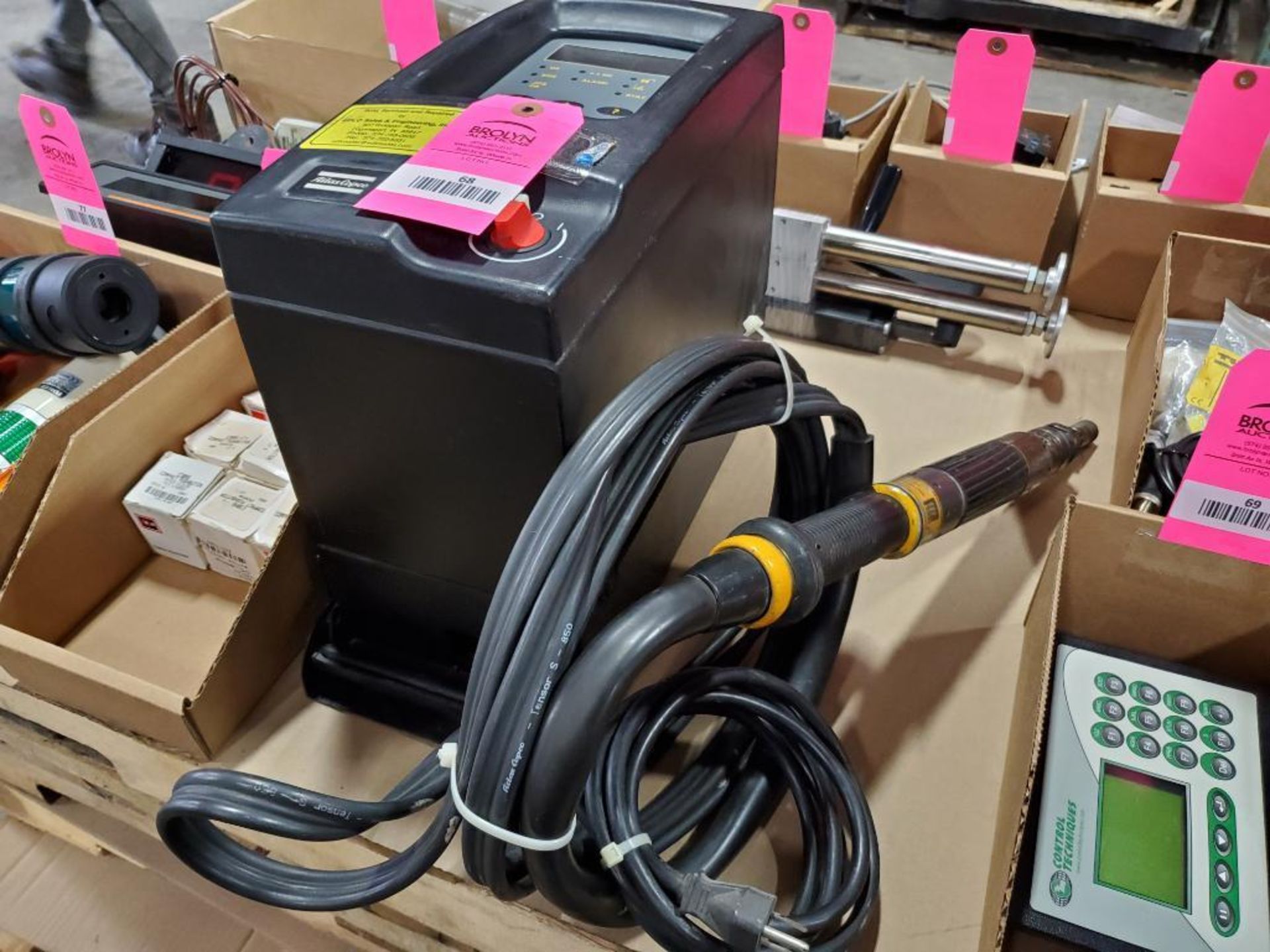 Atlas Copco nutrunner with controller. Part number PF3107-C-HW and S7 tensioner.