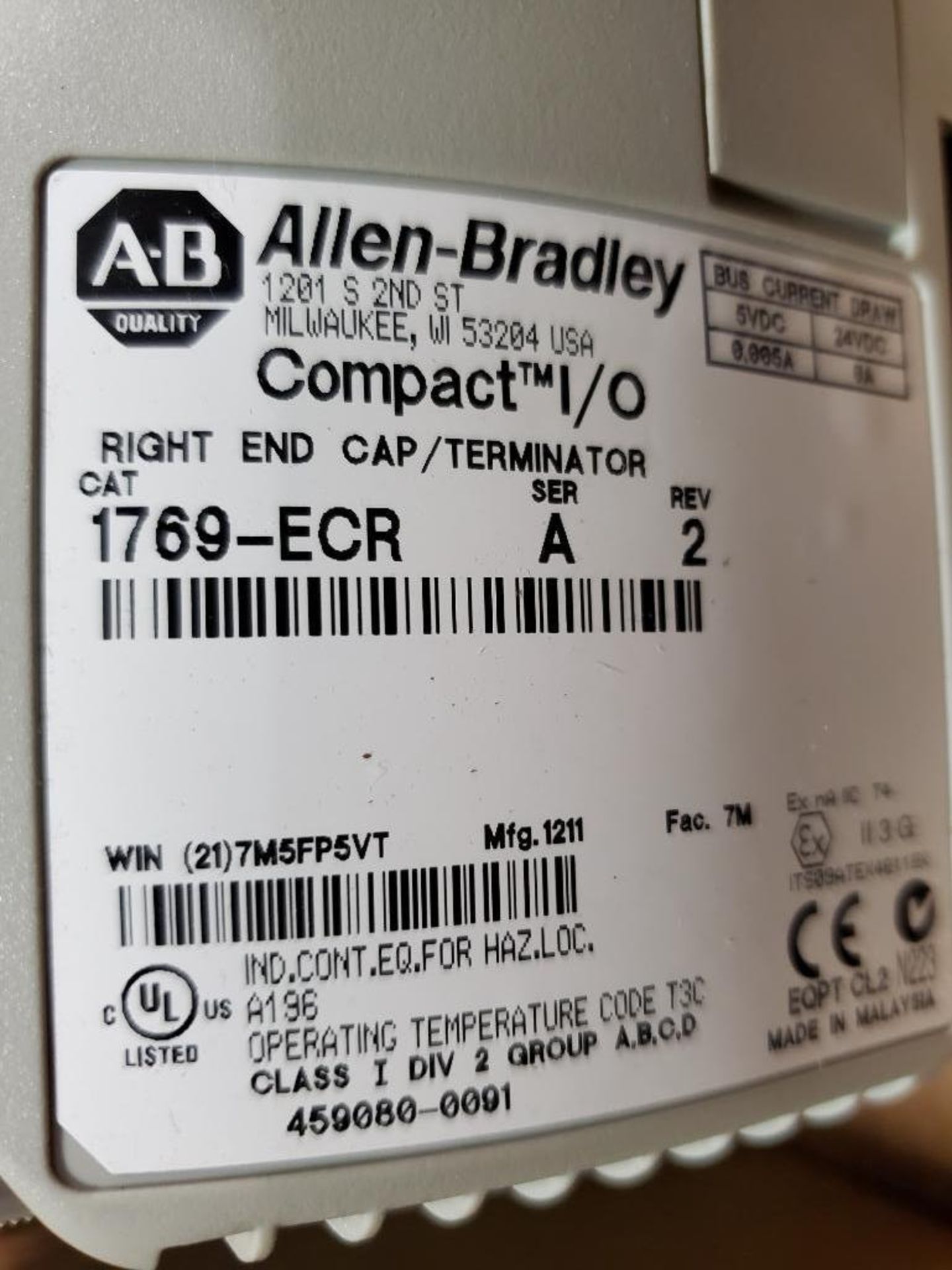 Allen Bradley CompactLogix packaged controller PLC. Catalog 1769-L23E-QB1B. - Image 5 of 7