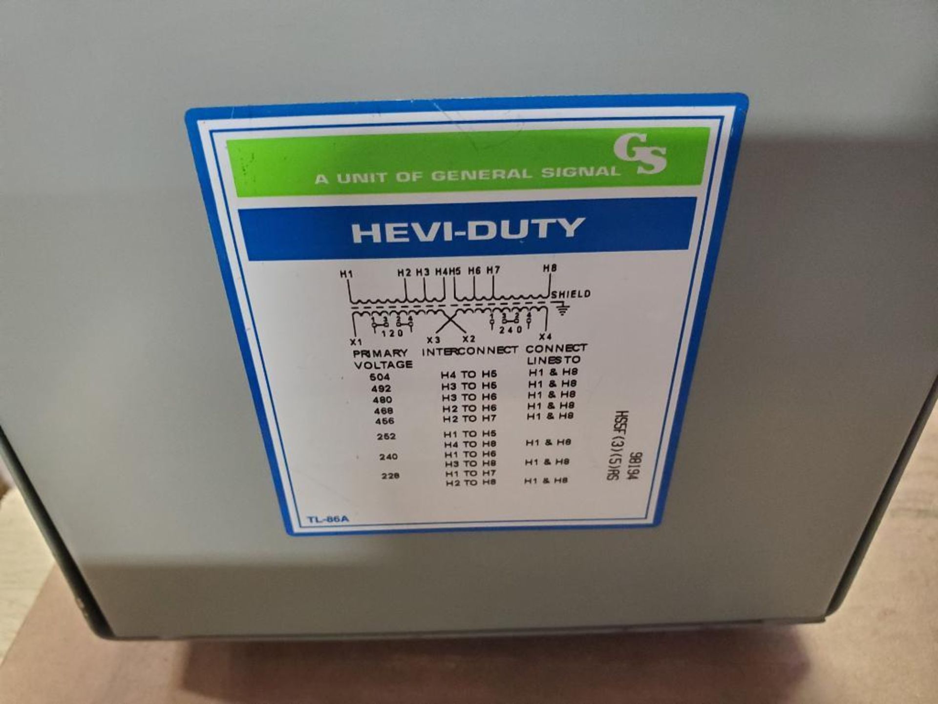 3kVa Hevi-Duty transformer. Catalog number HS5F3AS. - Image 3 of 3