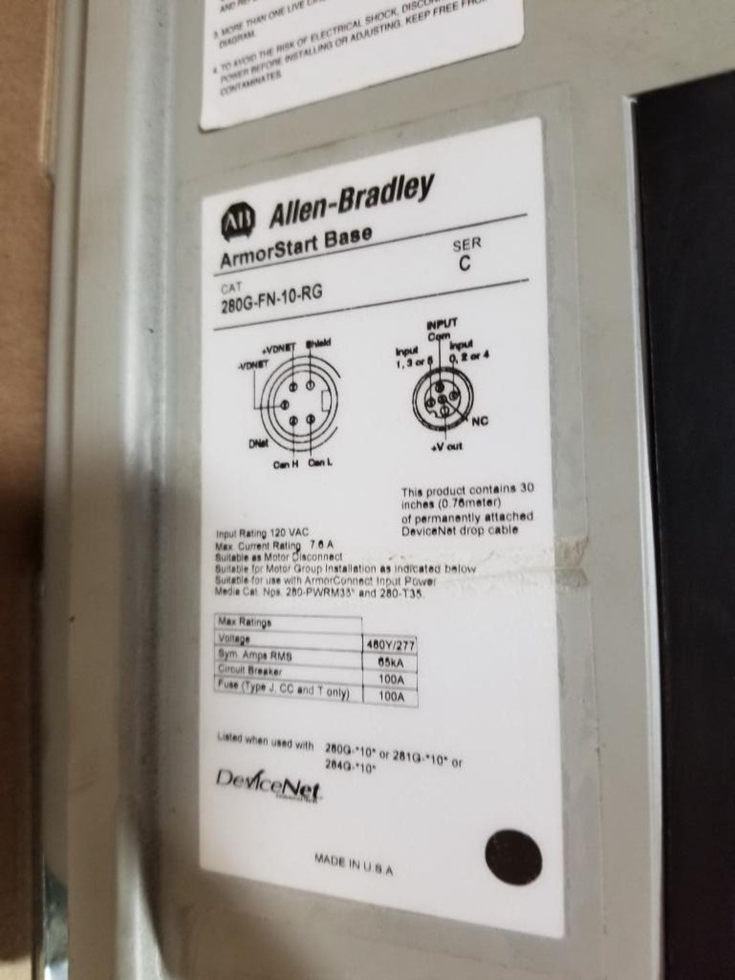 Allen Bradley ArmorStart base and control module. 280G-FN-10-RG, 281G-F12D-10B-RRG-CBG. - Image 5 of 6