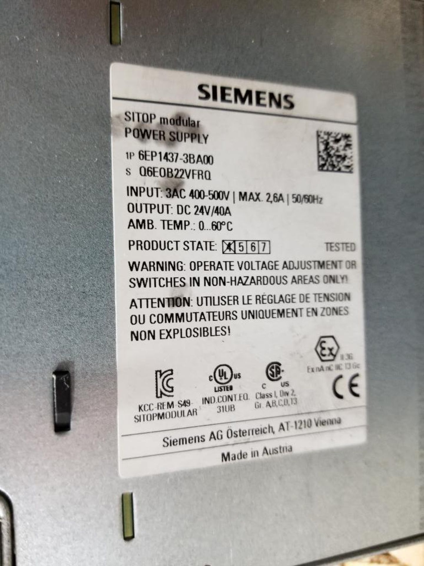 Siemens SITOP modular power supply. 6EP1437-3BA00. - Image 5 of 5