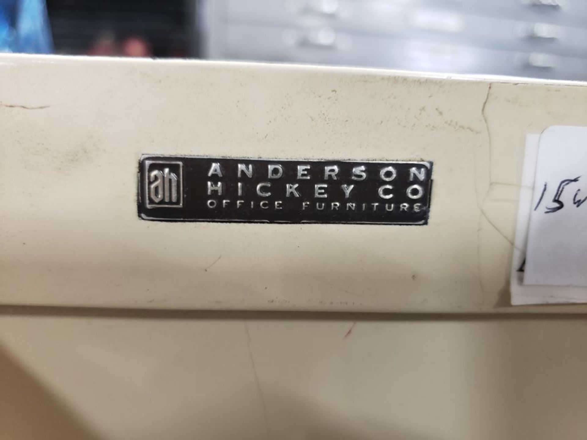 Anderson Hickey Co. office filing cabinet. 15x25x52 WxDxH. - Image 2 of 4