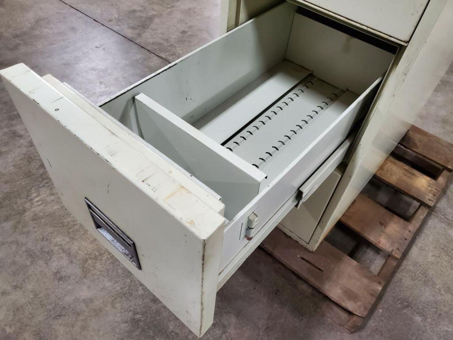 Schwab fireproof file cabinet. 17in wide x 31in deep x 53in tall. - Image 5 of 9