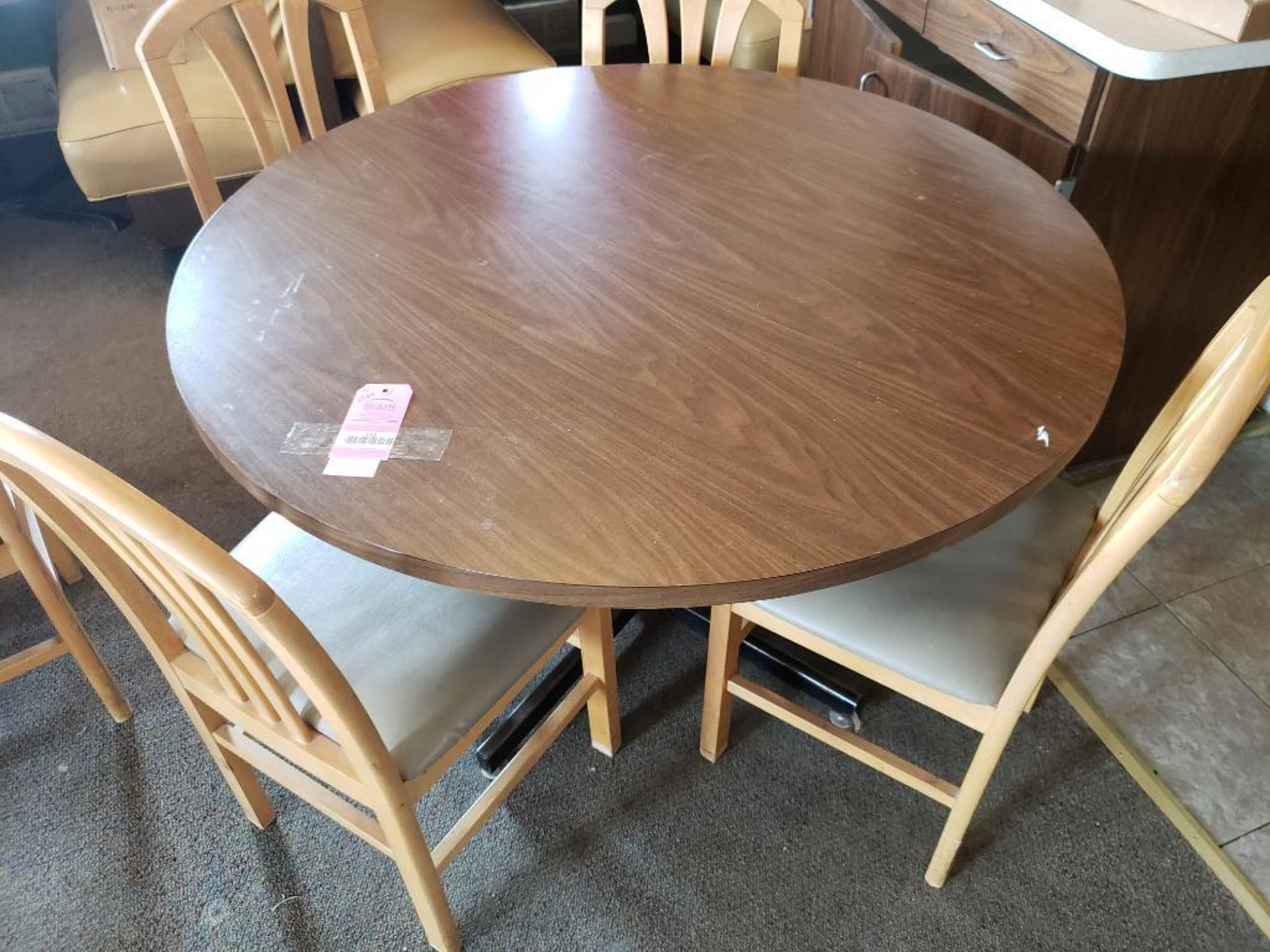 Table with 4 chairs. Table size 47in round. - Image 4 of 4