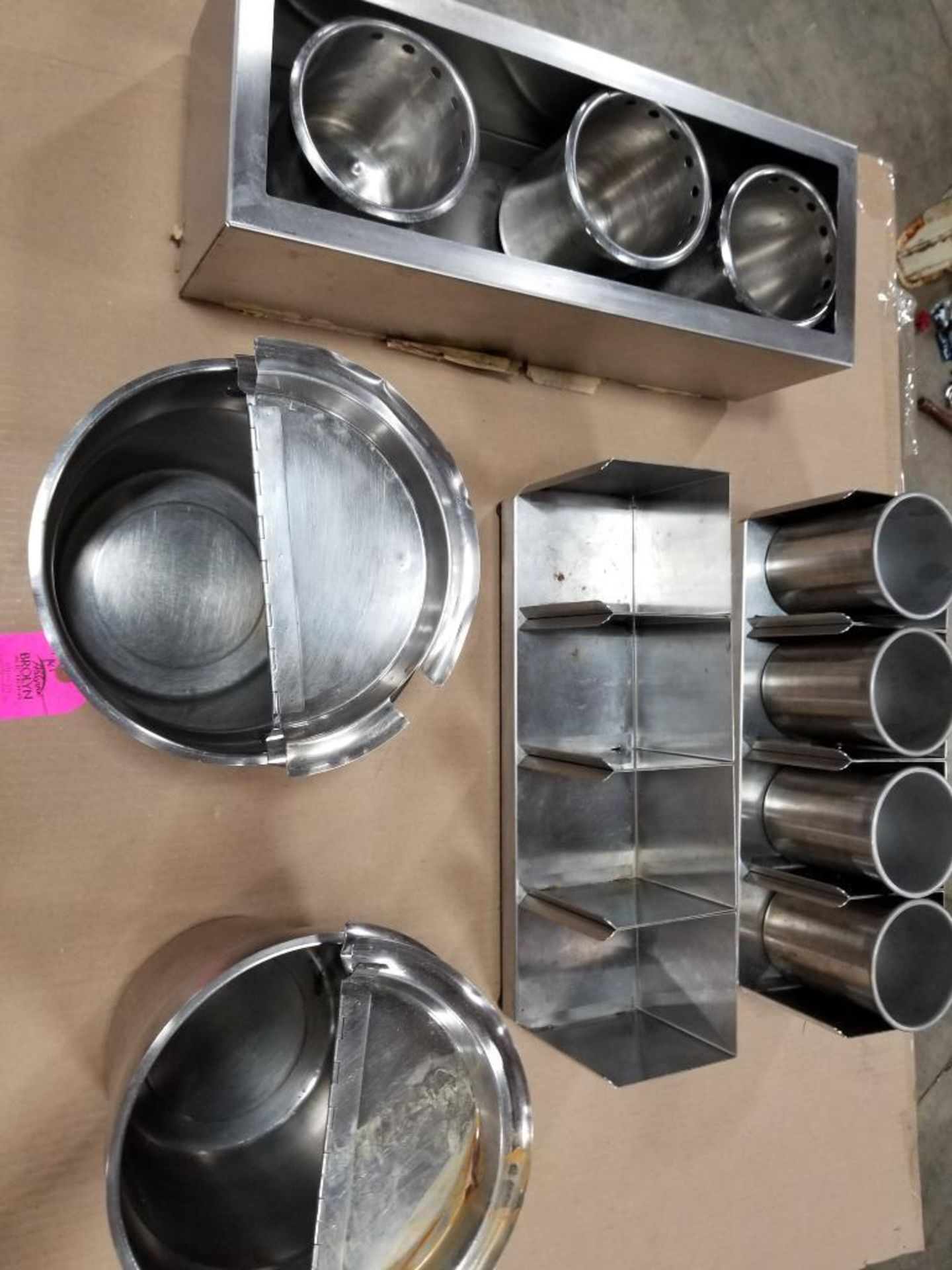 Stainless steel steam table and containers.