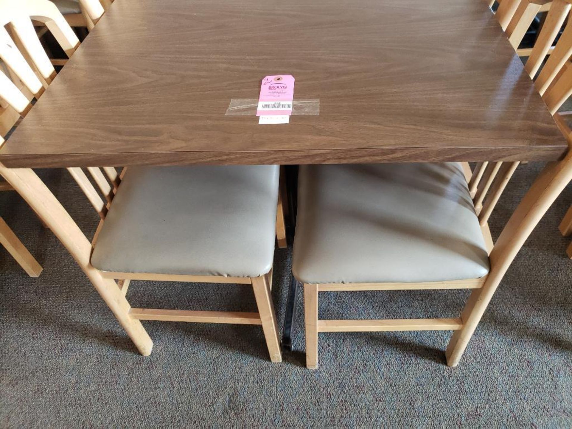 Table with 4 chairs. Table size 35in x 35in. - Image 2 of 5