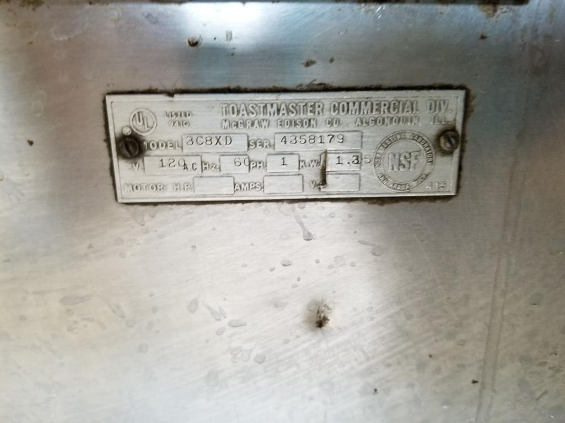 Toastmaster Commercial warmer drawer. Model 3C8XD. 120v single phase. - Image 5 of 5