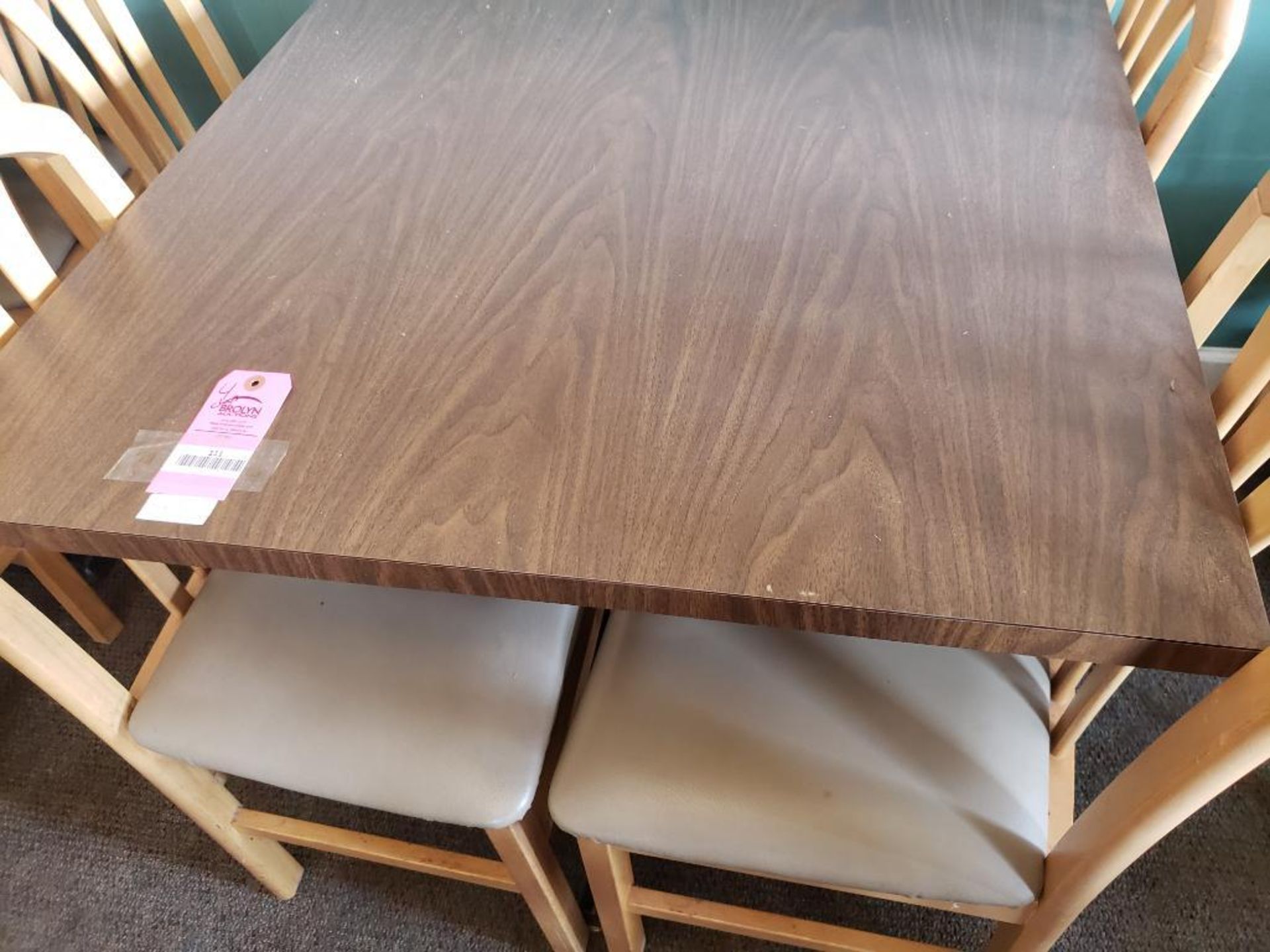 Table with 4 chairs. Table size 35in x 35in. - Image 2 of 4