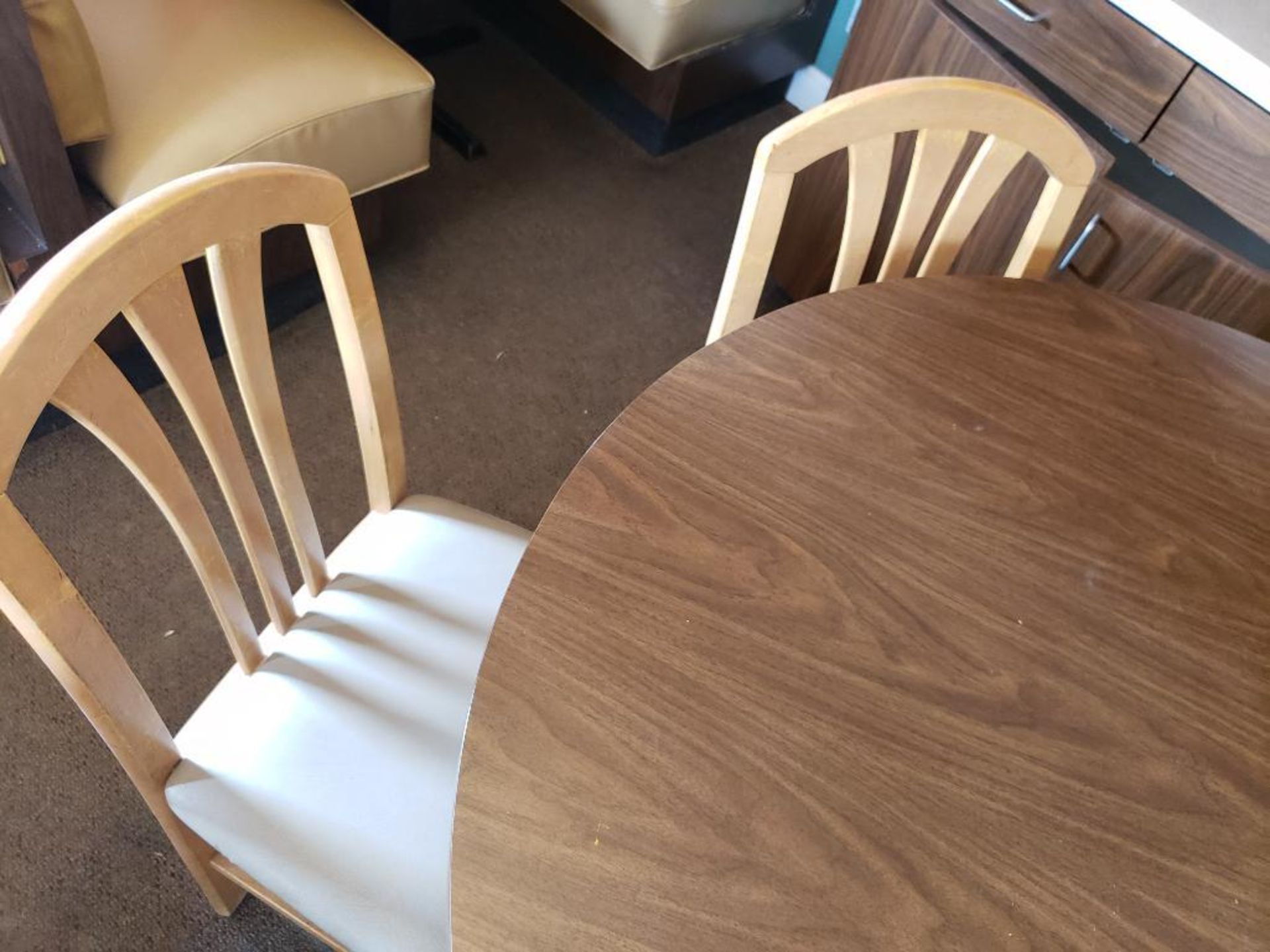 Table with 4 chairs. Table size 47in round. - Image 3 of 4