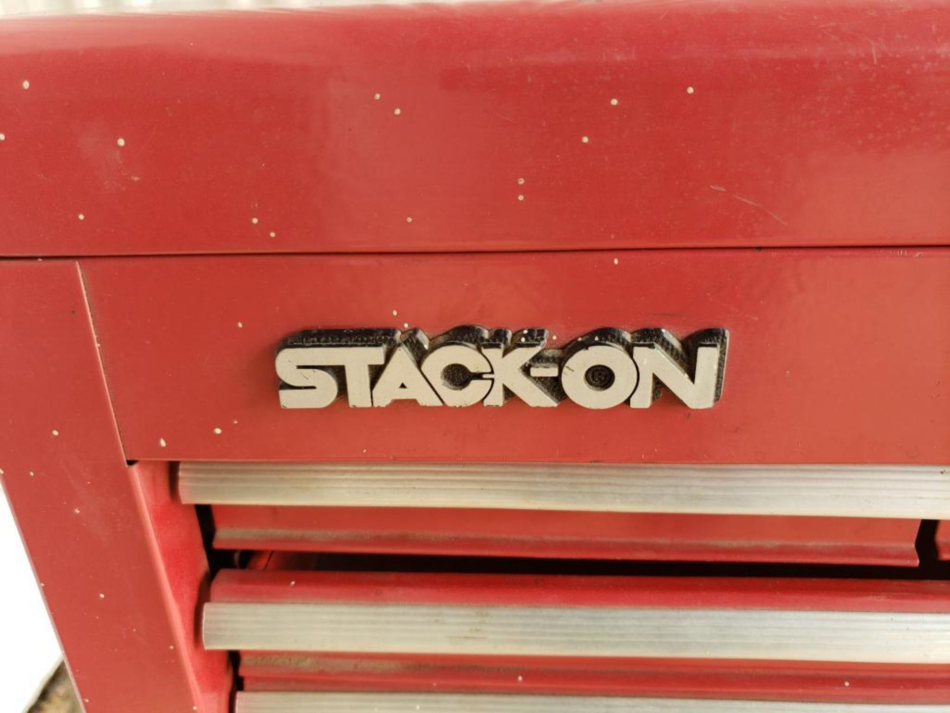 Stack-On Rolling tool box cabinet. 26x16x43 WxDxH. - Image 2 of 8