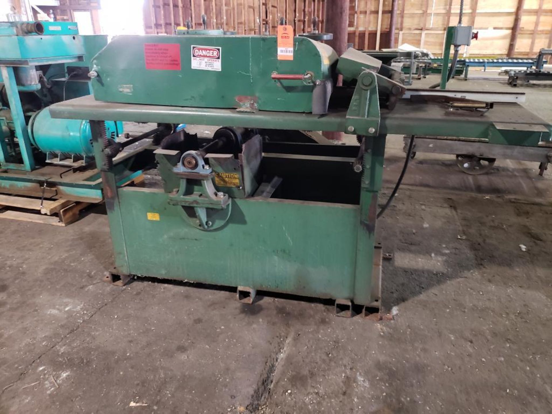 Alden Machinery gang rip saw. 30hp arbor motor. Needs feed motor. 3ph 230/460v.