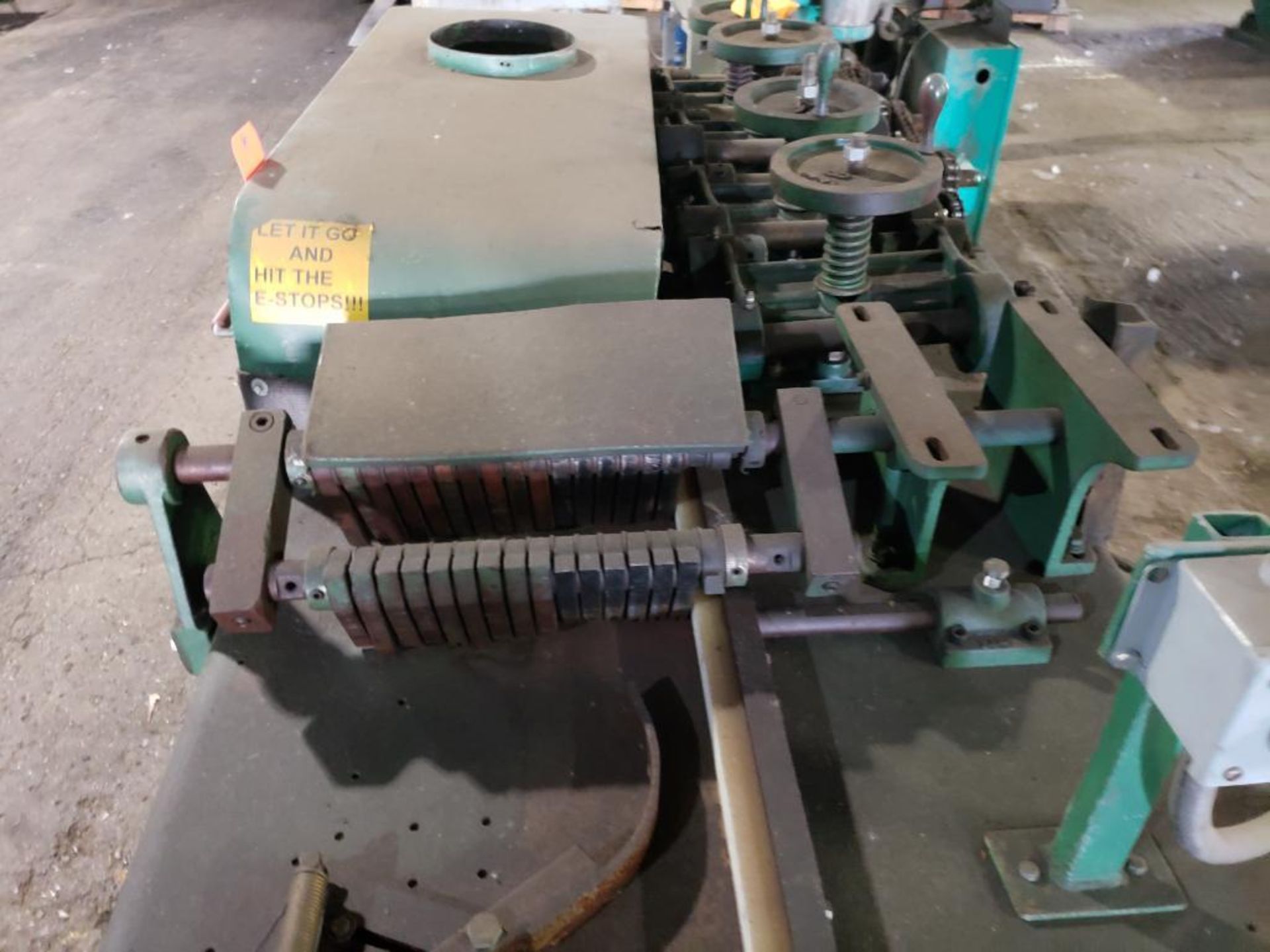 Alden Machinery gang rip saw. 30hp arbor motor. Needs feed motor. 3ph 230/460v. - Image 7 of 14