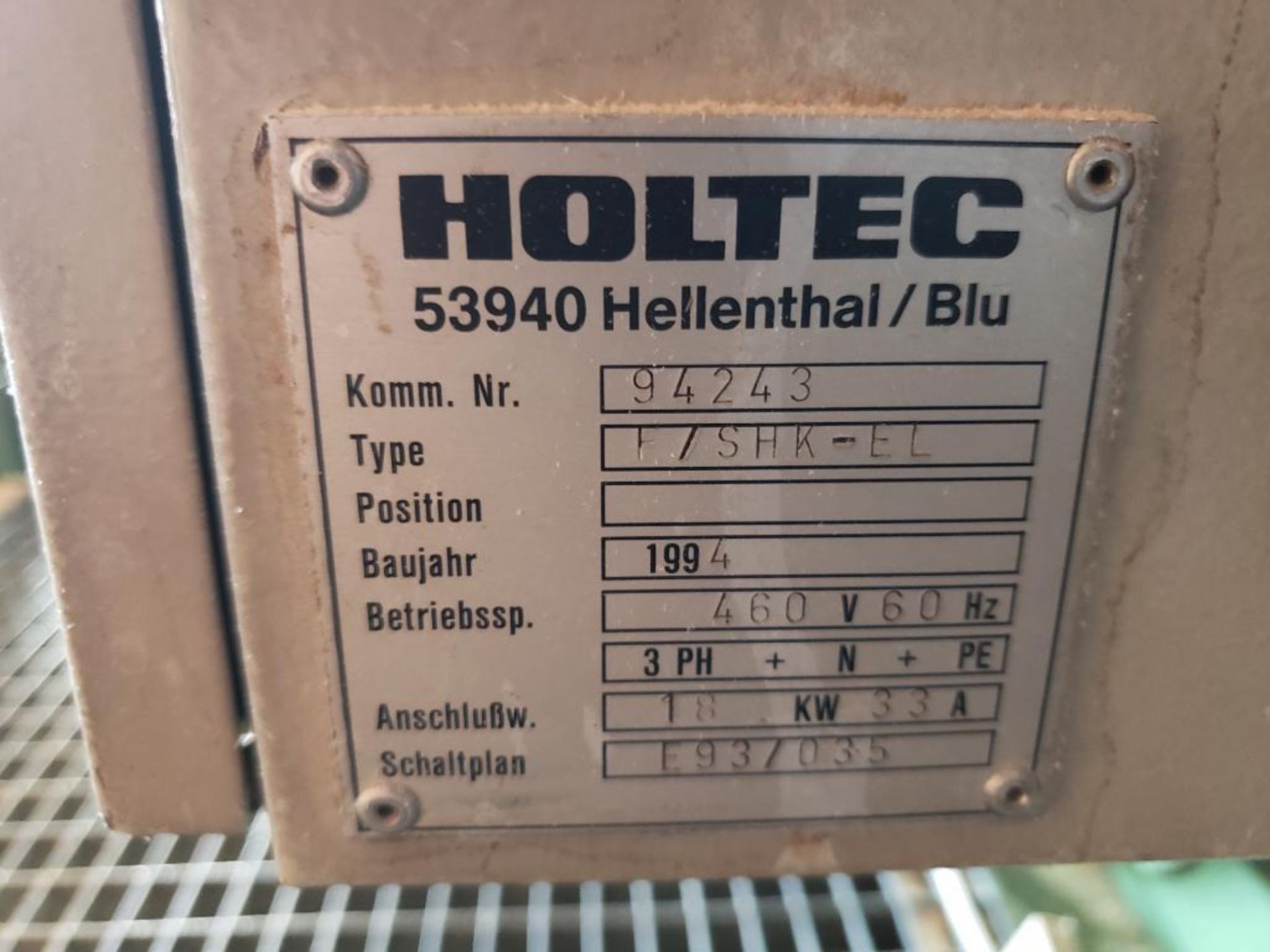 Holtec 94243 F/SHK-EL crosscut saw. 3PH, 460V. - Image 15 of 34