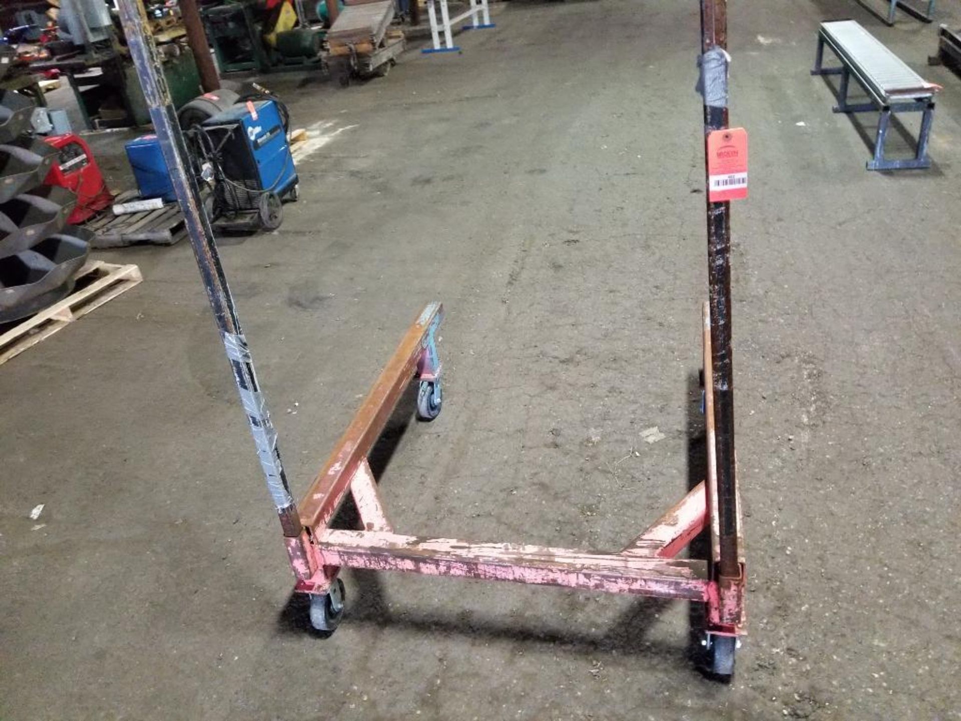 Steel lumber cart. 48x55x71 WxDxH.