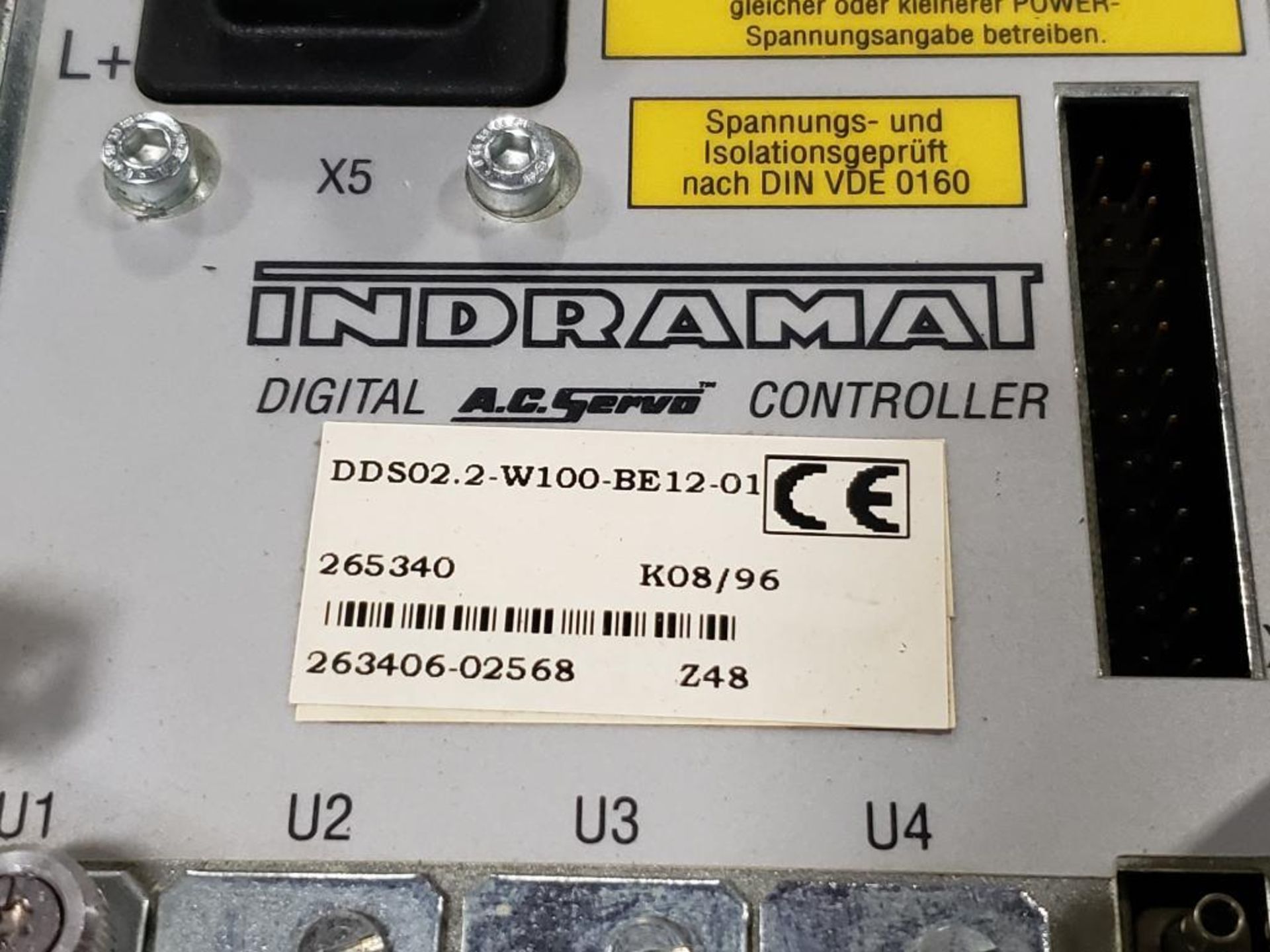 Indramat DDS02.2-W100-BE12-01 digital AC servo controller. W/ FWC-DSM2.3-ELS-04V34-MS module. - Image 7 of 7