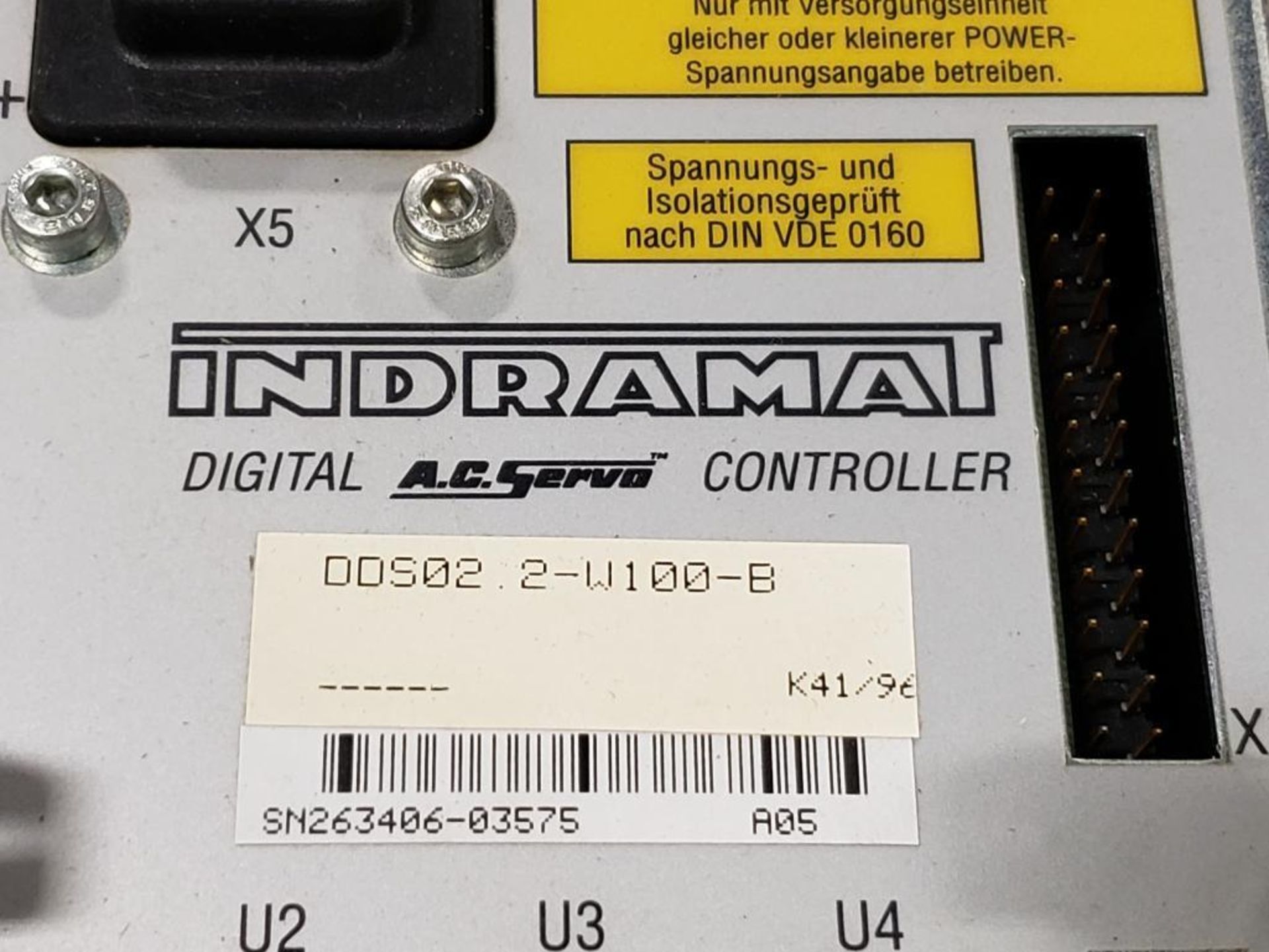 Indramat DDS02.2-W100-B digital AC servo controller. W/ FWC-DSM02.3-ELS-04V36-MS firmware module. - Image 2 of 7