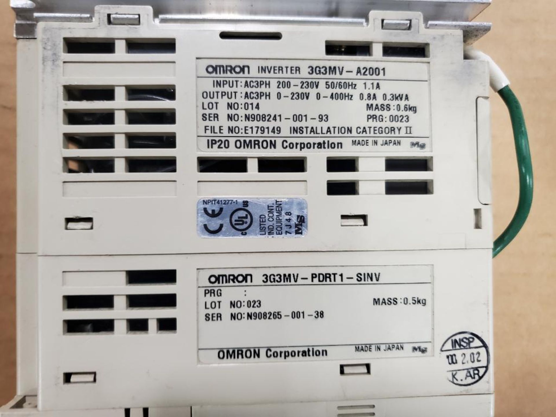 Qty 2 - Assorted Omron SYSDRIVE 3G3MV inverter drive. - Image 4 of 4