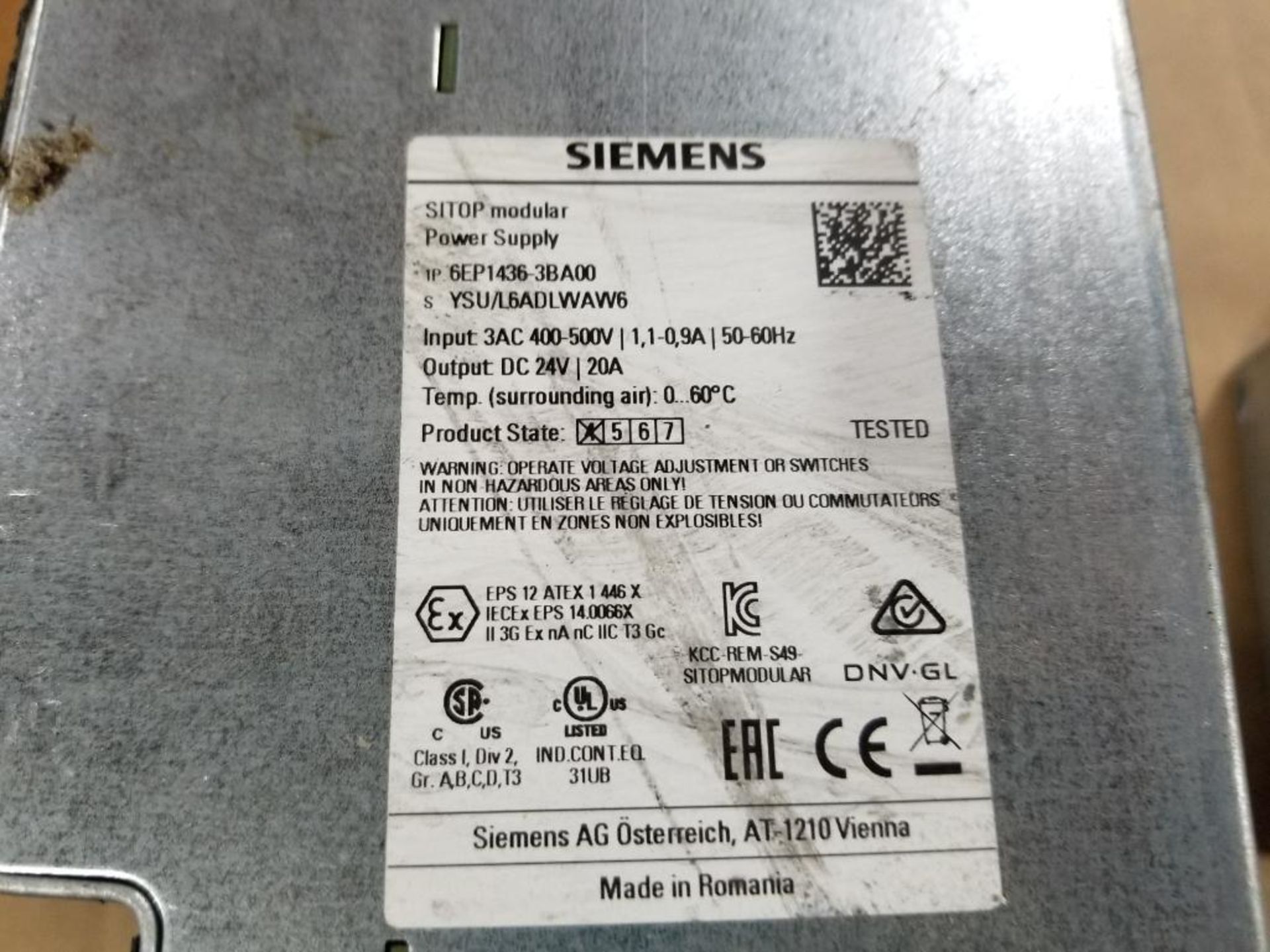 Qty 2 - Siemens SITOP power supply. 6EP1 436-3BA00. - Image 6 of 7