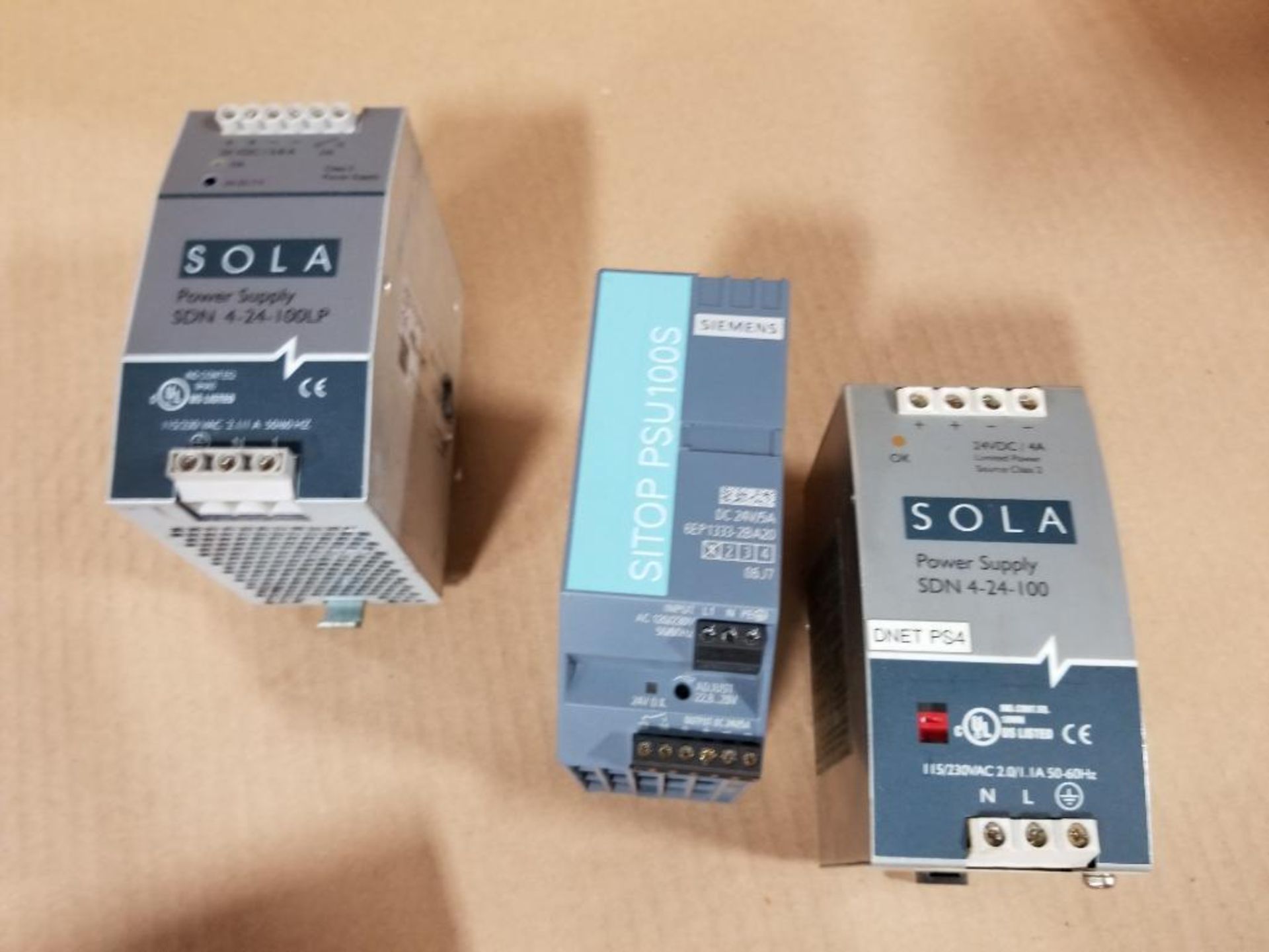 Qty 3 - Assorted electrical power supply. Sola, Siemens.