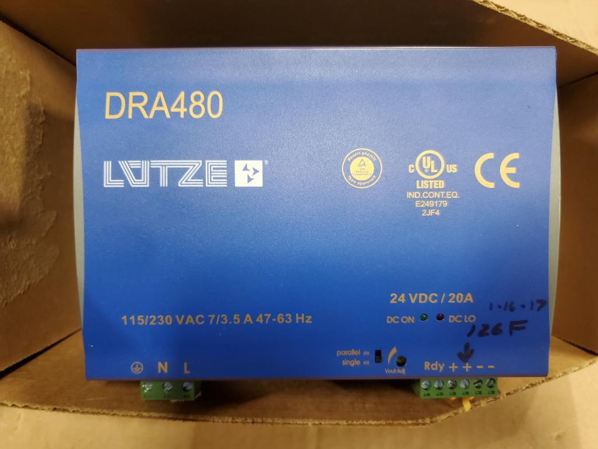LUTZE DRA480-24B power supply. - Image 2 of 3