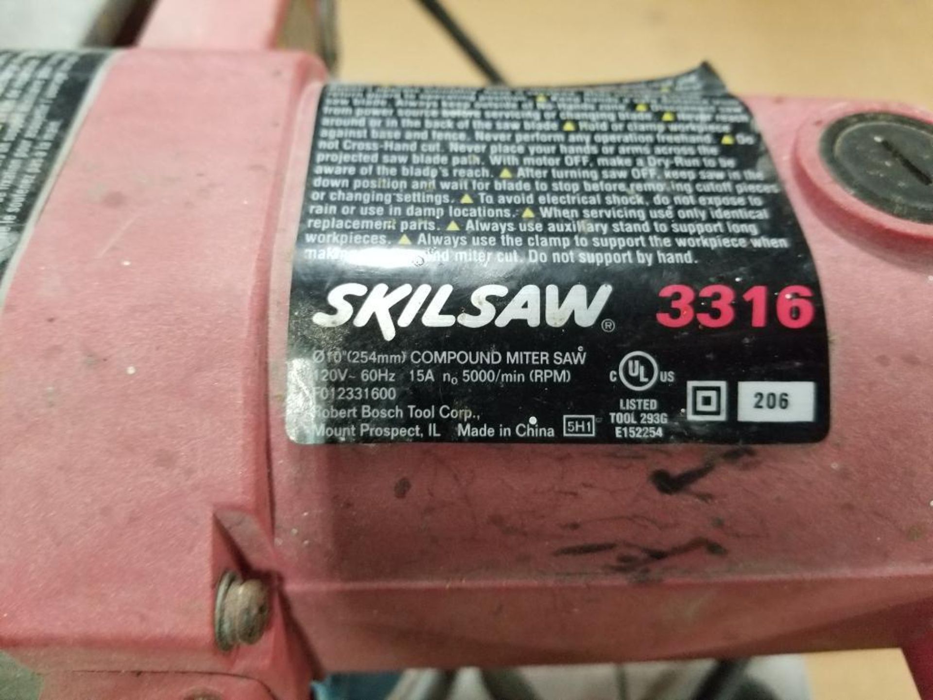 SKILSAW 3316 compound miter saw. 15AMP, 120V. - Image 3 of 6
