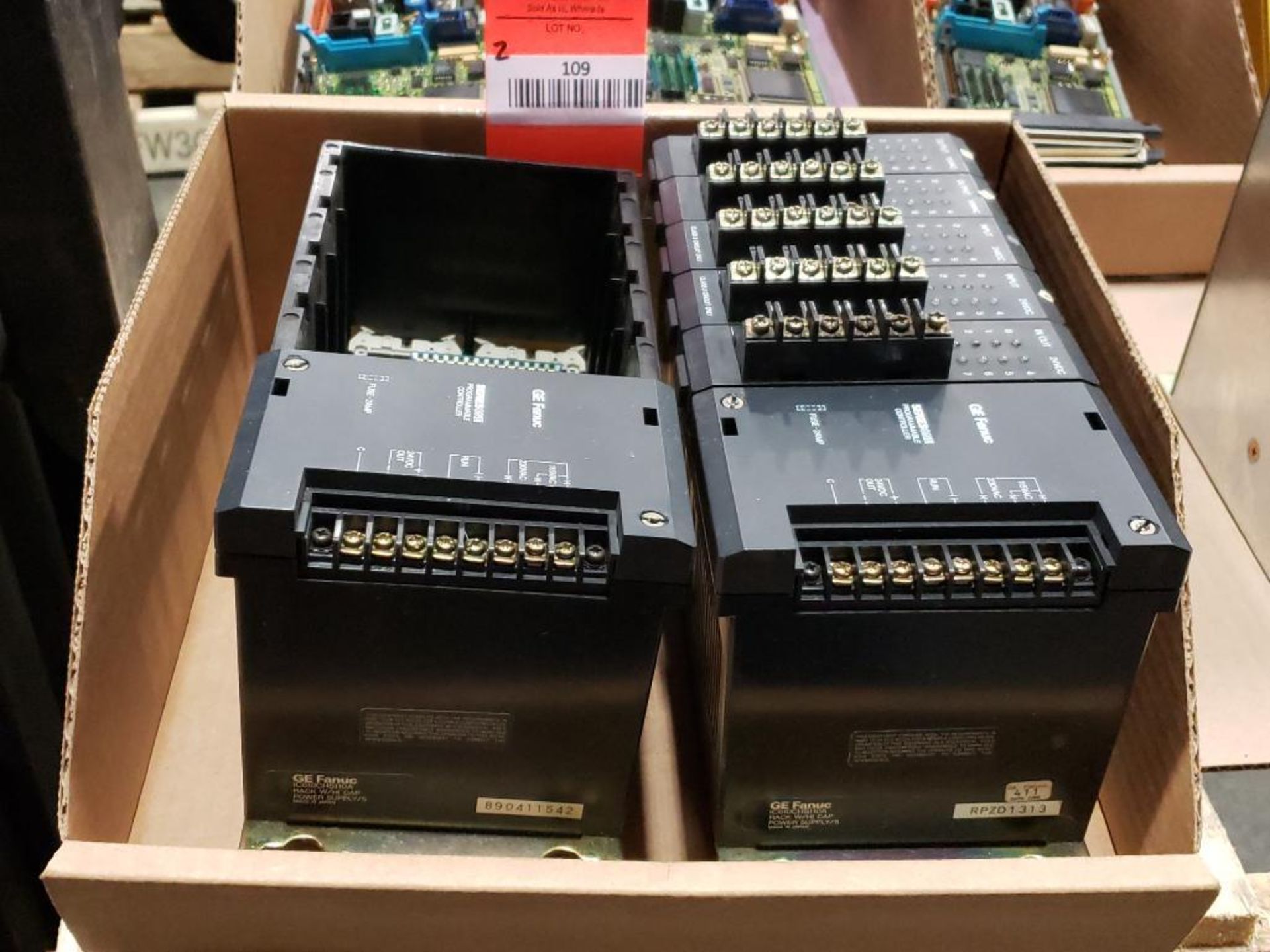 Qty 3 - GE Fanuc PLC racks with cards.