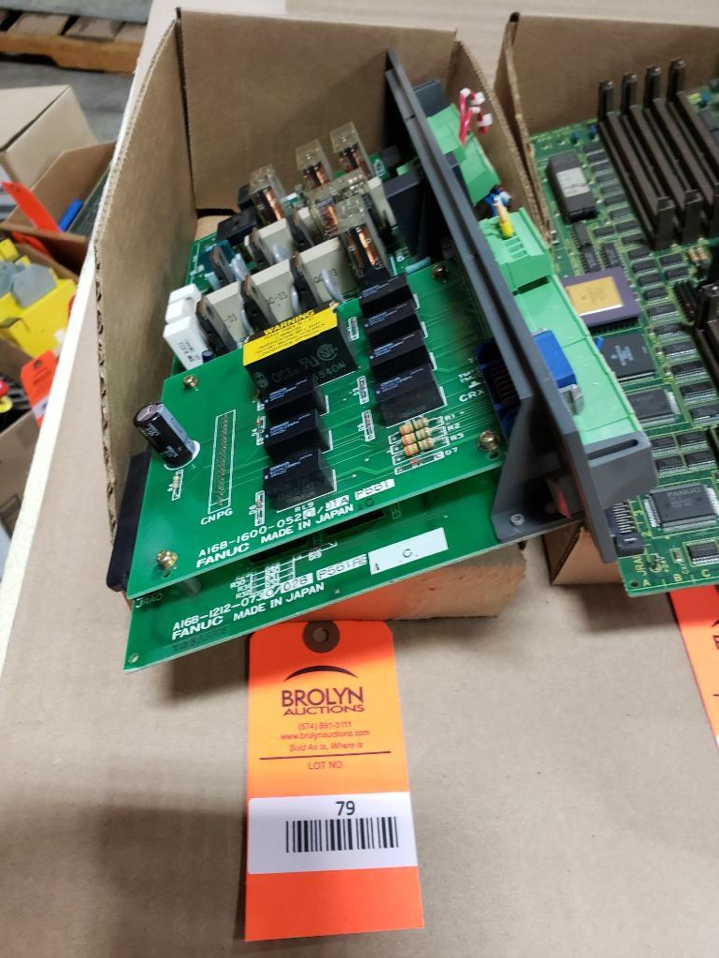 Fanuc control board. Part number A16B-1600-0520/01A and A16B-1212-0730/02B.