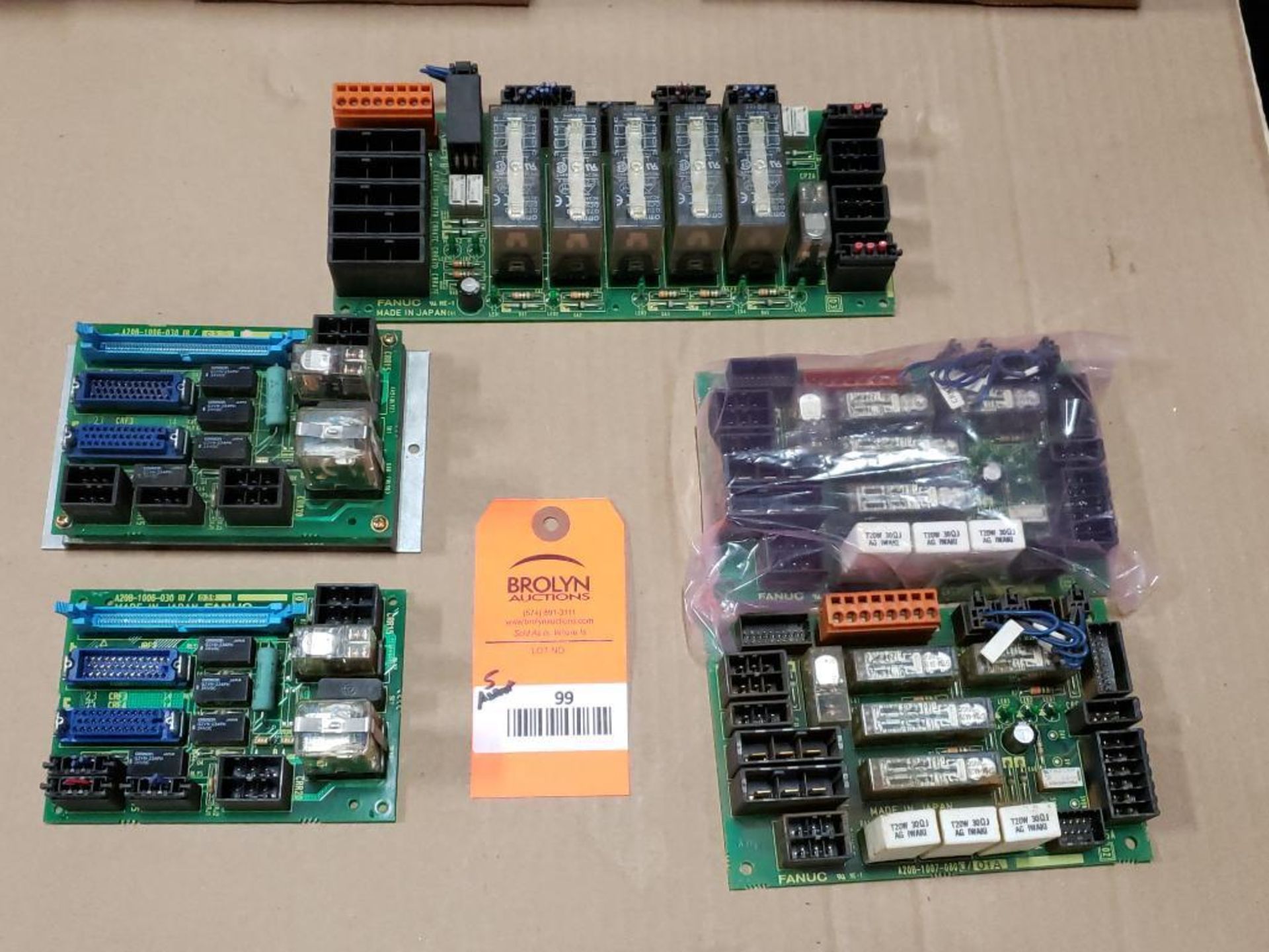 Qty 5 - Assorted Fanuc control boards.