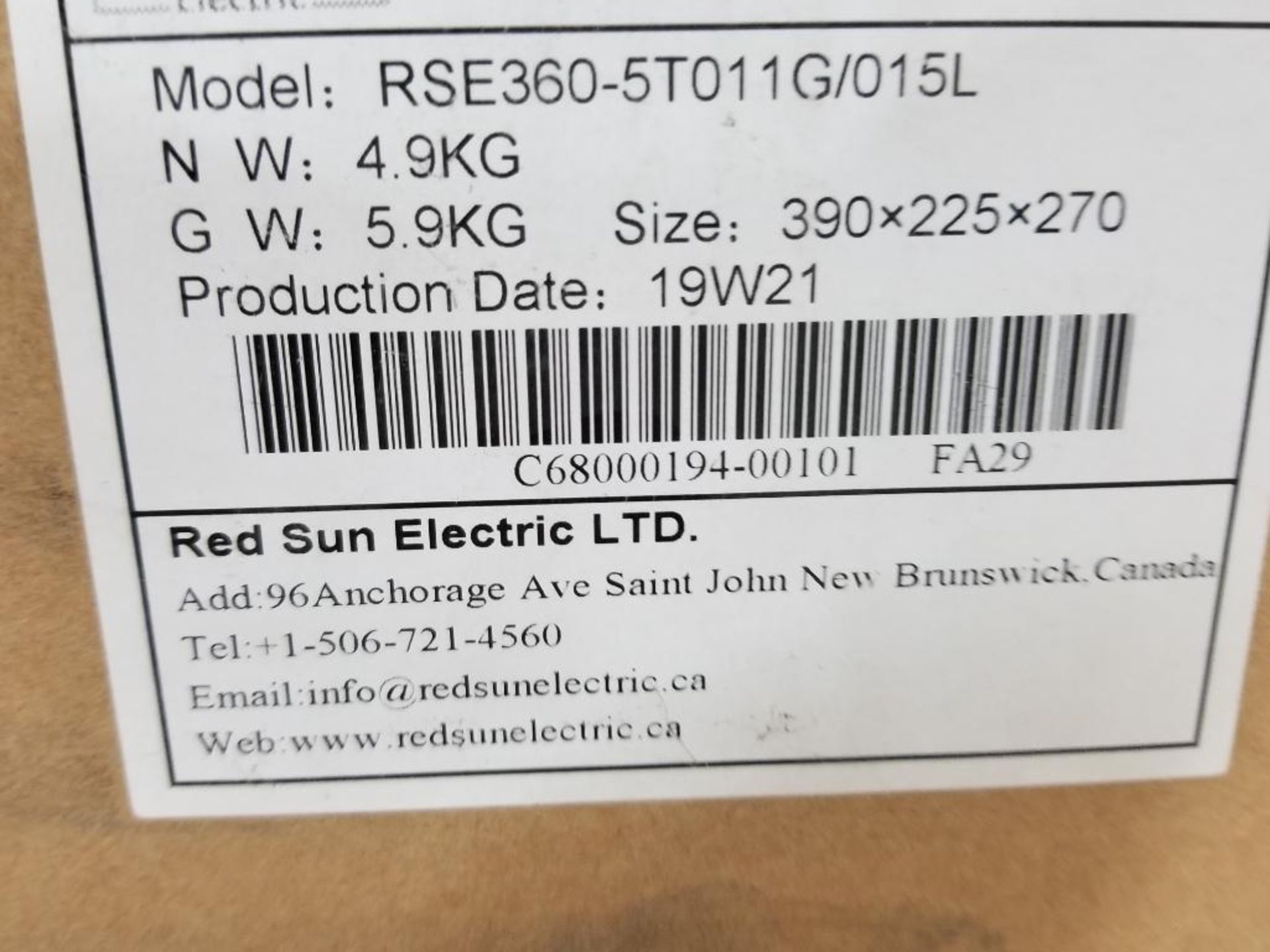 Red Sun Electric RSE360 inverter AC drive. RSE360-5T011G/015L. - Image 2 of 8