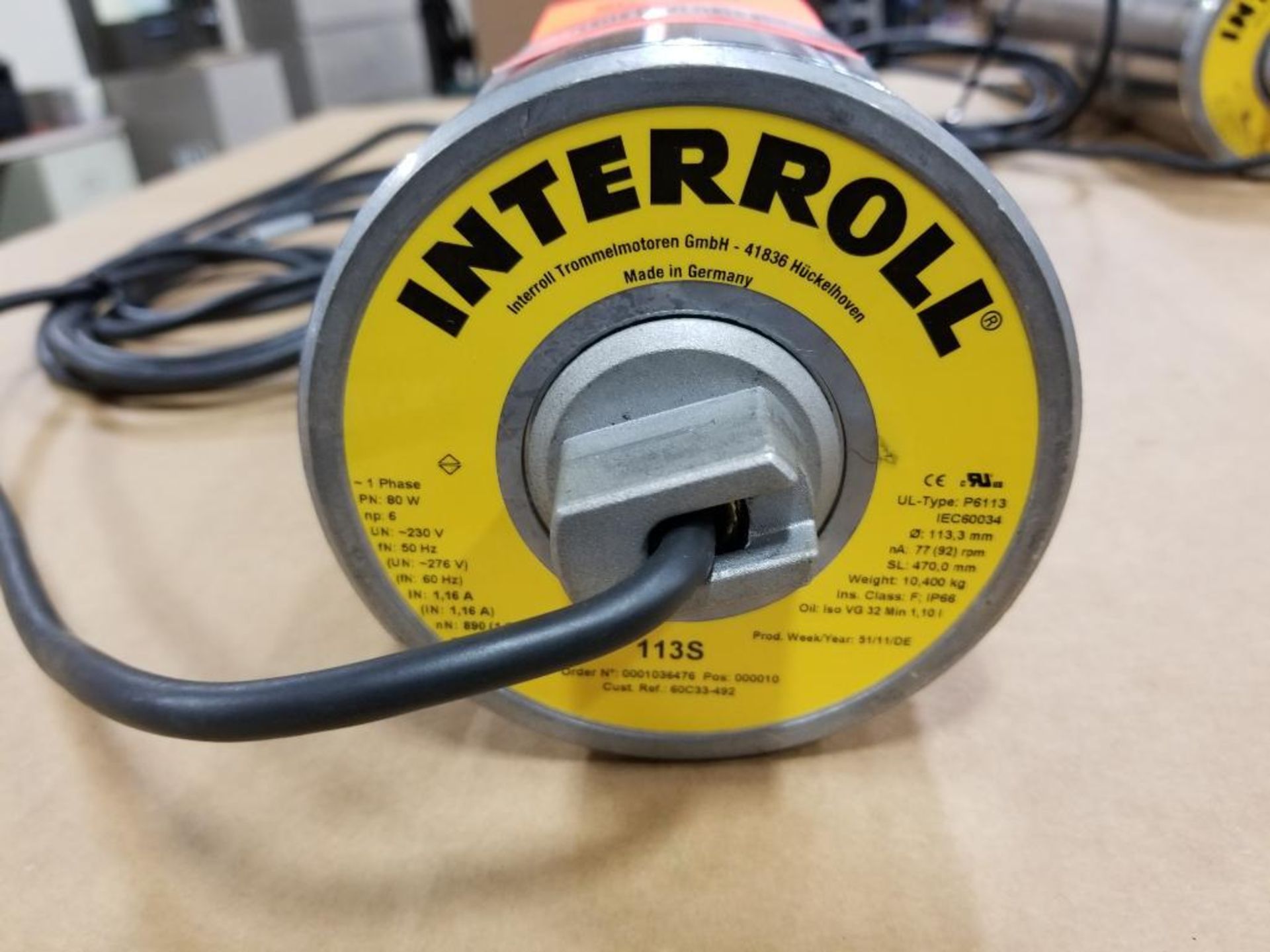 Interroll P6113 conveyor belt drum motor. - Image 2 of 4