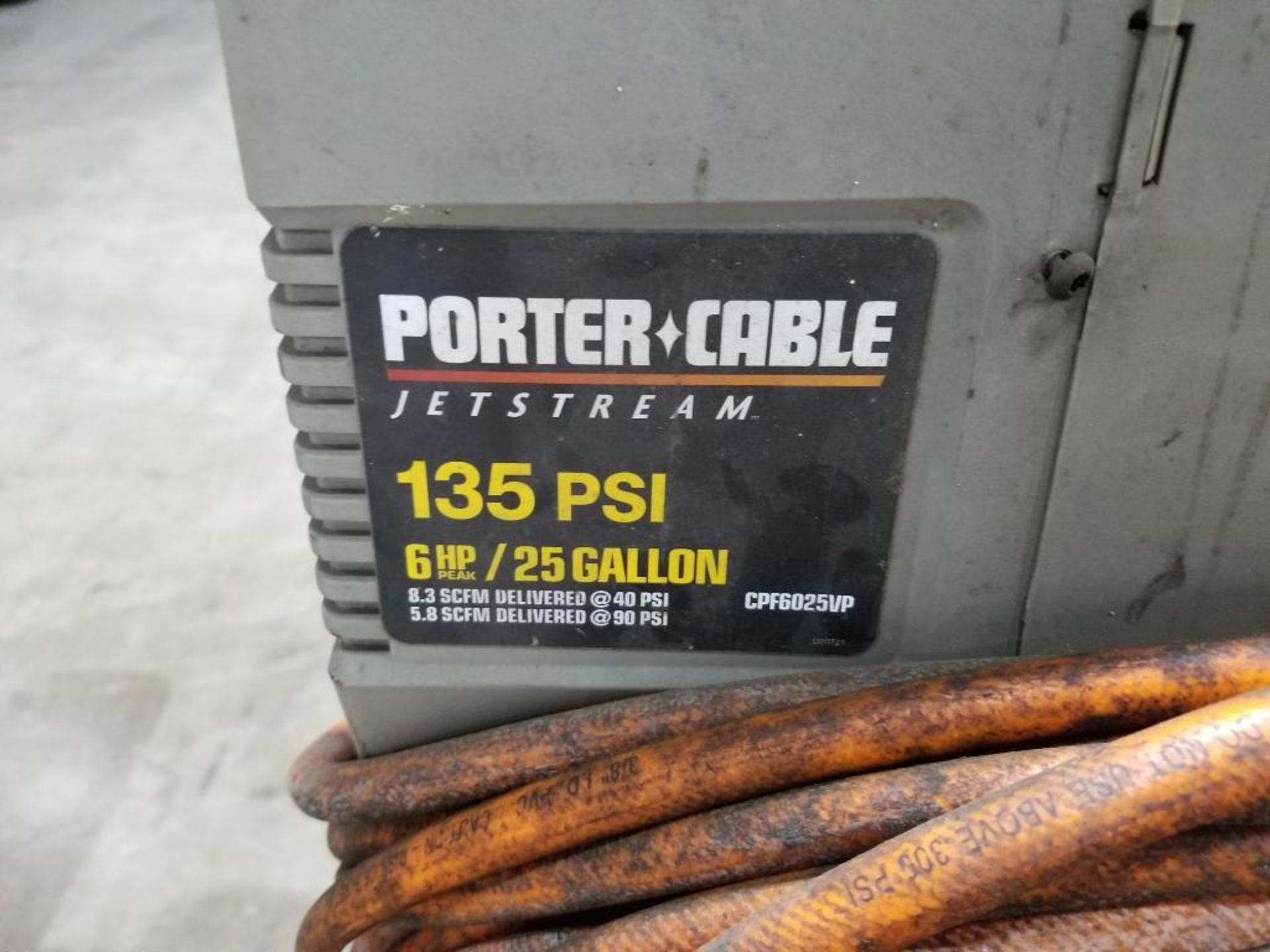 Porter Cable Jetstream 135PSI, 6HP, 25Gal. compressor. - Image 2 of 6