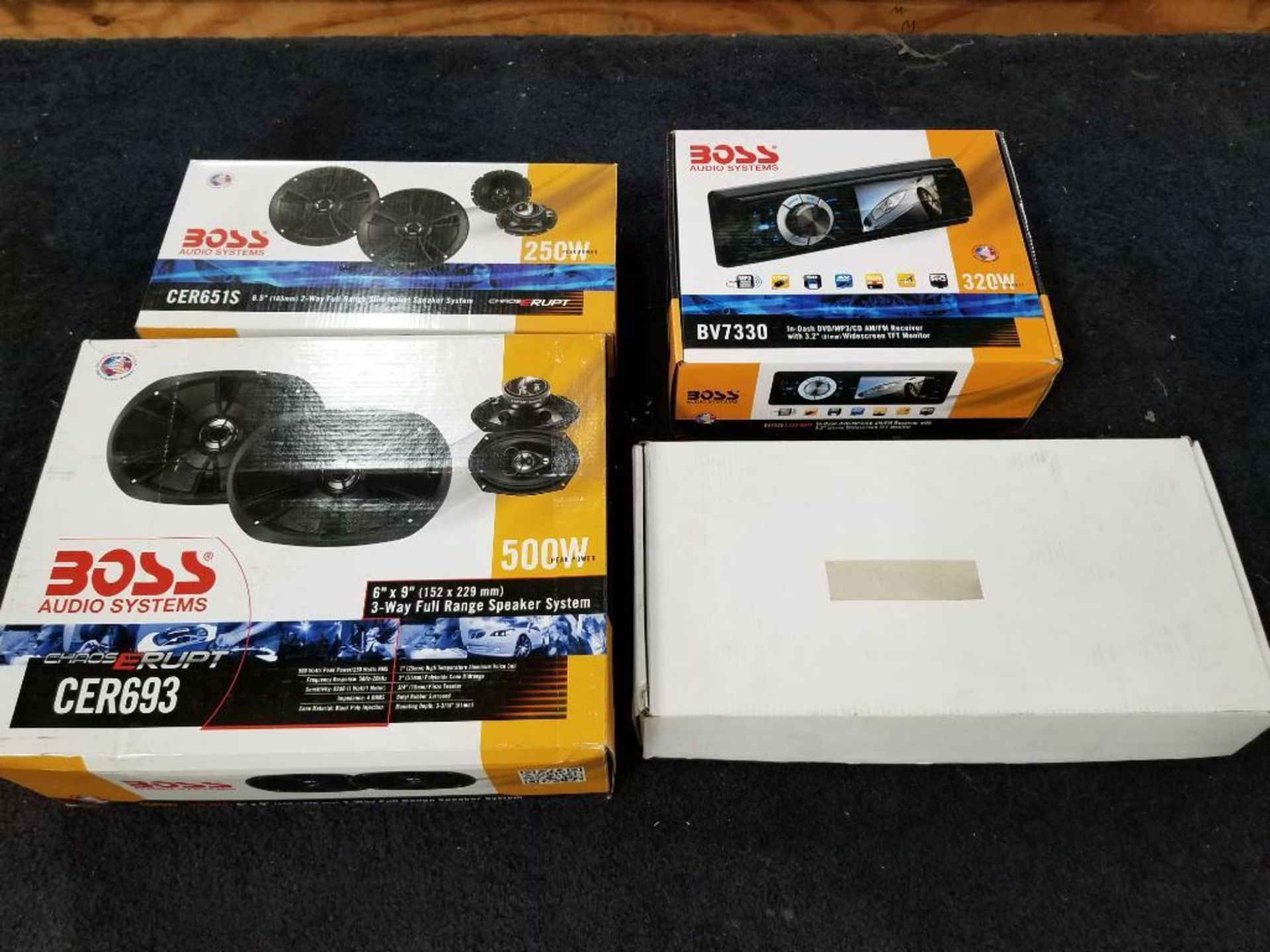 Qty 4 - Assorted Boss car stereo units. New in box.