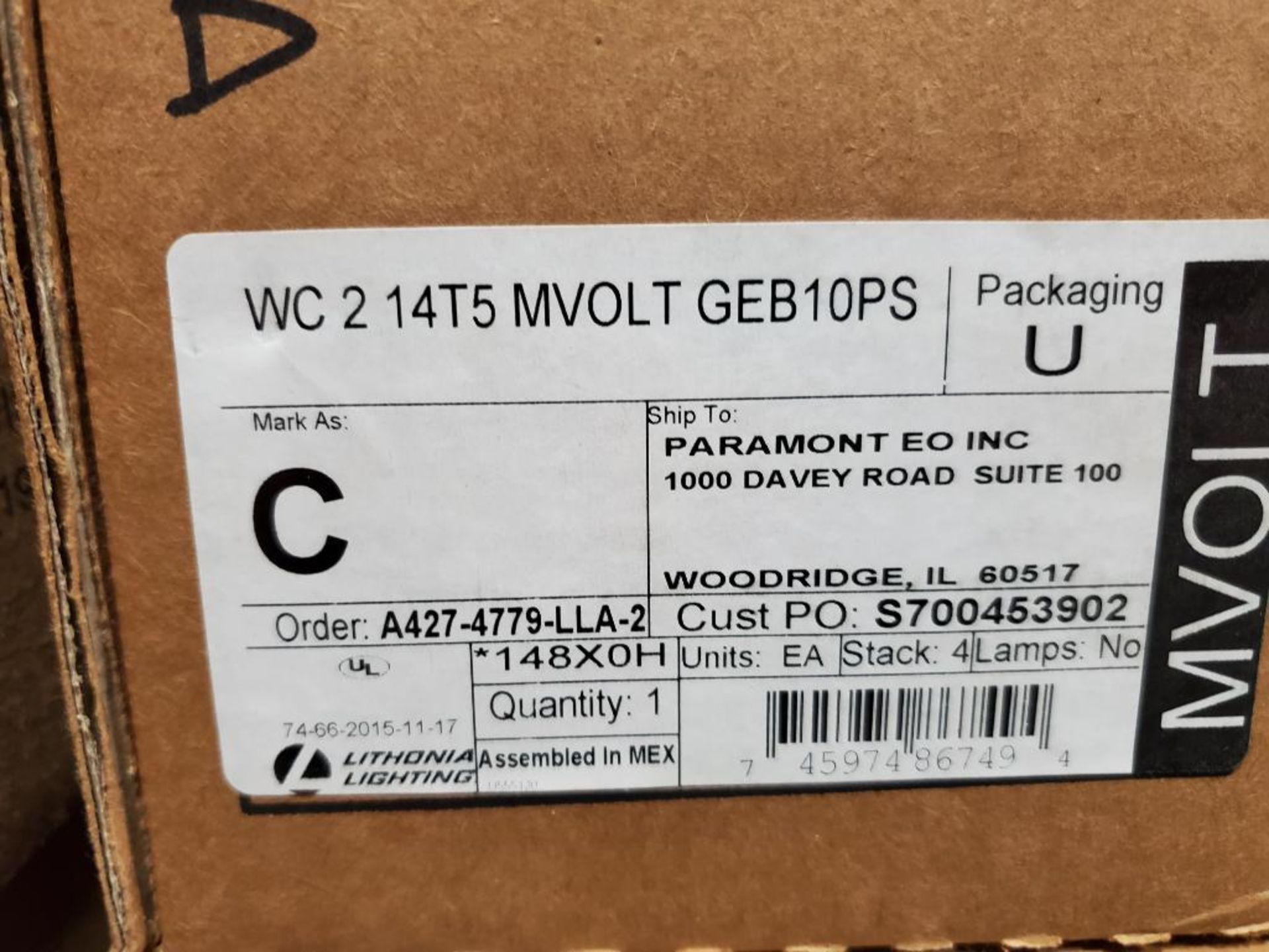 Qty 3 - Lithonia Lighting WC214T5 MVOLT GEB10PS fixture. New in box. - Image 2 of 3