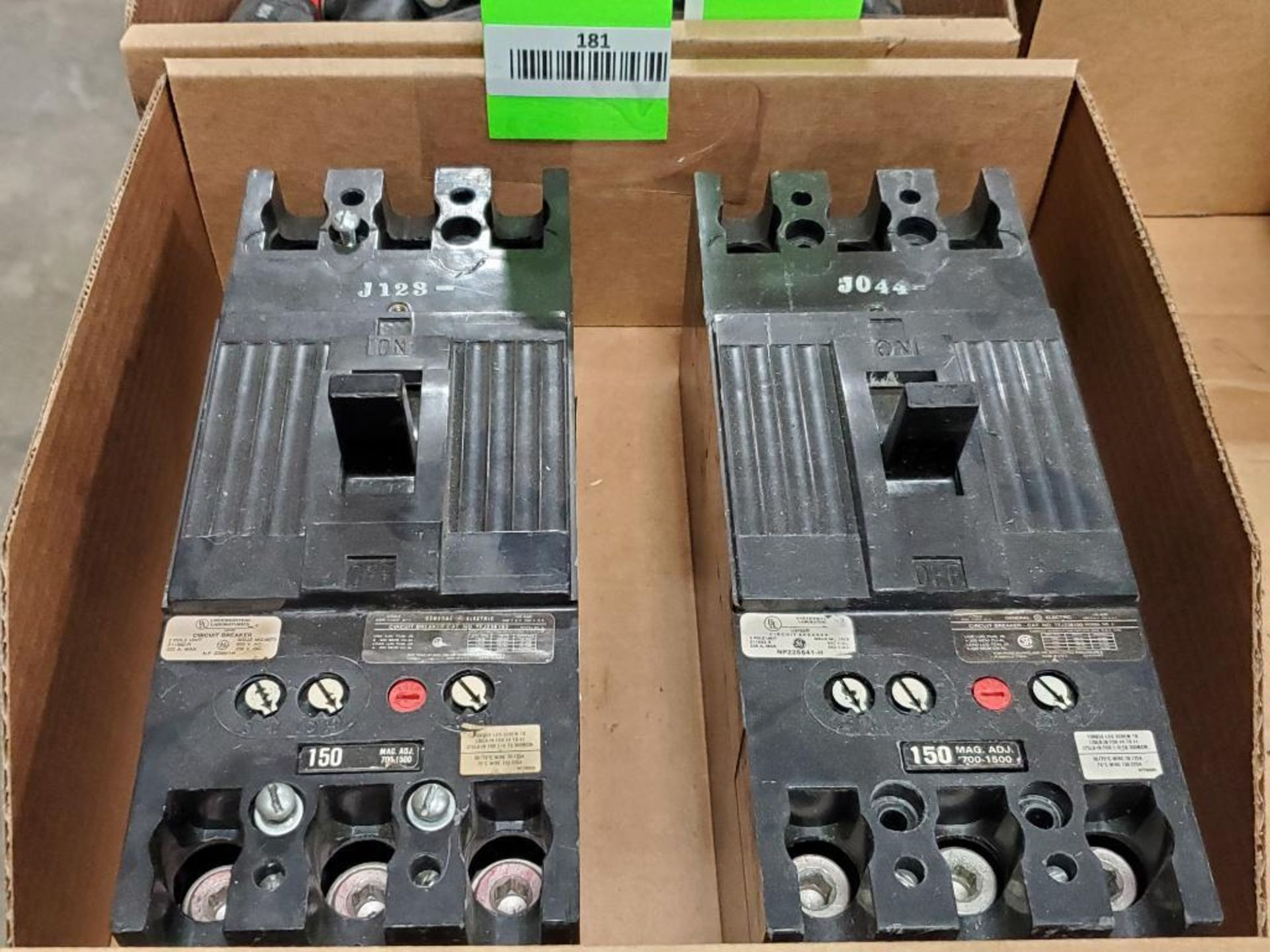 Qty 2 - GE NP225641-H adjustable circuit breaker. 150MAG ADJ. 700-1500.