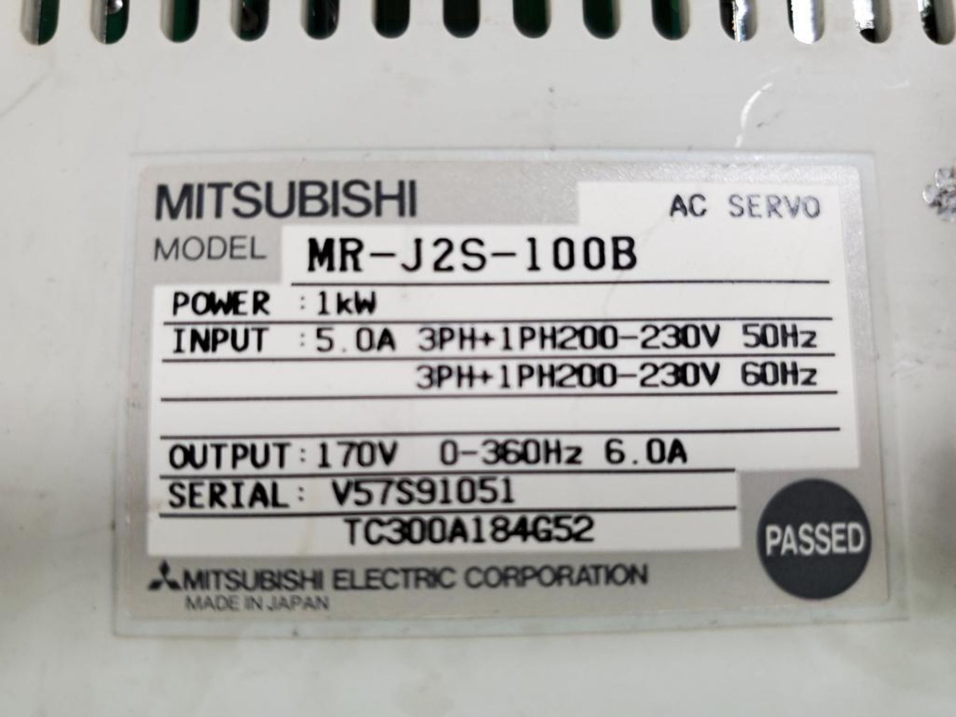 Mitsubishi MR-J2S-100B ac servo drive. 1kW. - Image 3 of 5