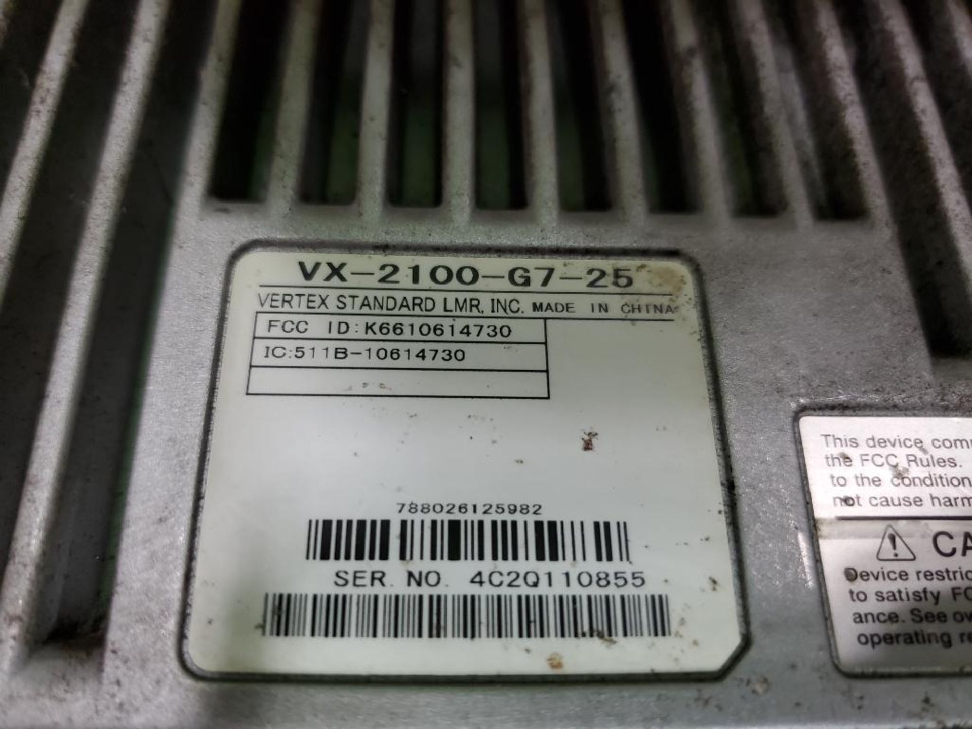 Qty 2 - Vertex Standard LMR. INC. two way radio. VX-2100-G7-25. - Image 5 of 5