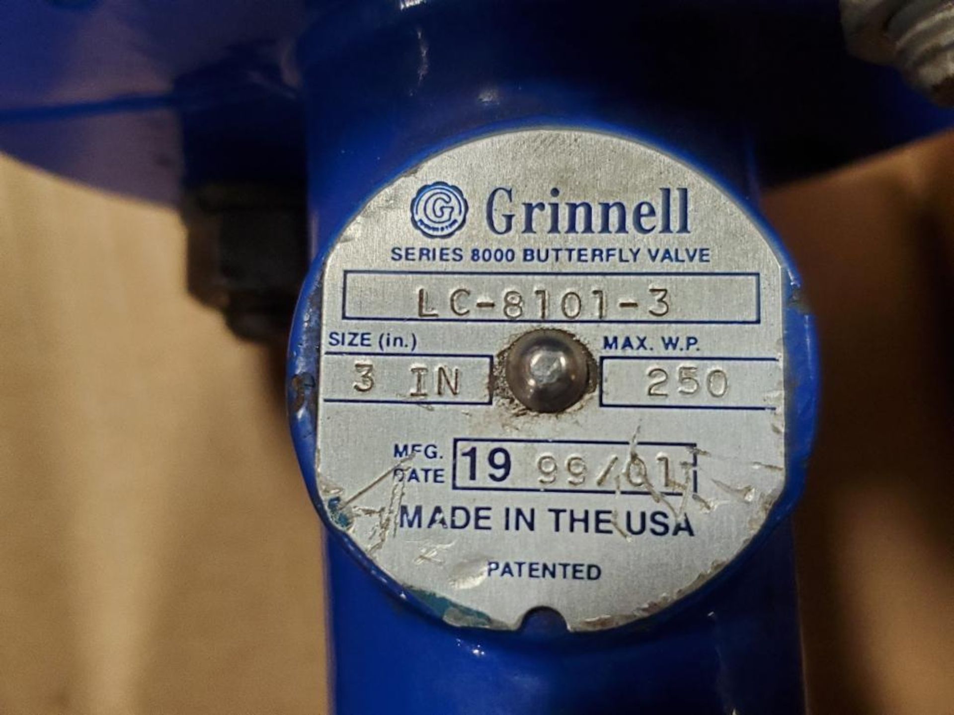 Grinnell LC-8101-3 butterfly valve. 3IN size, 250 max W.P. - Image 4 of 4