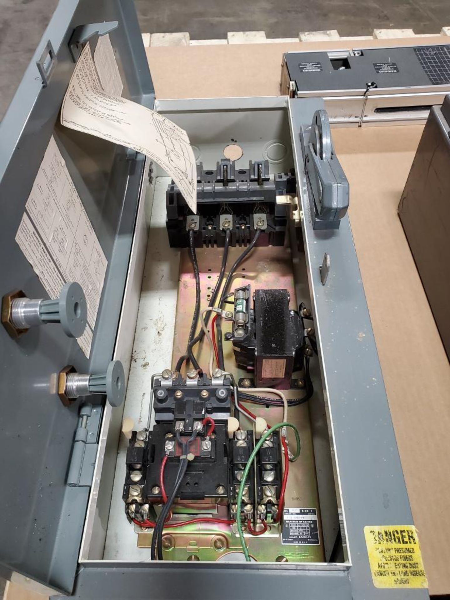 Pallet of assorted electrical safety switch, motor starter, transformer. Allen Bradley, Square-D. - Image 3 of 23