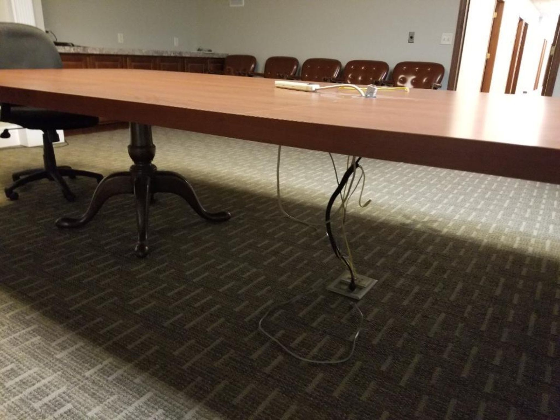 Office conference table 167x59x31 inches LxWxH. W/ two chairs. - Image 5 of 5