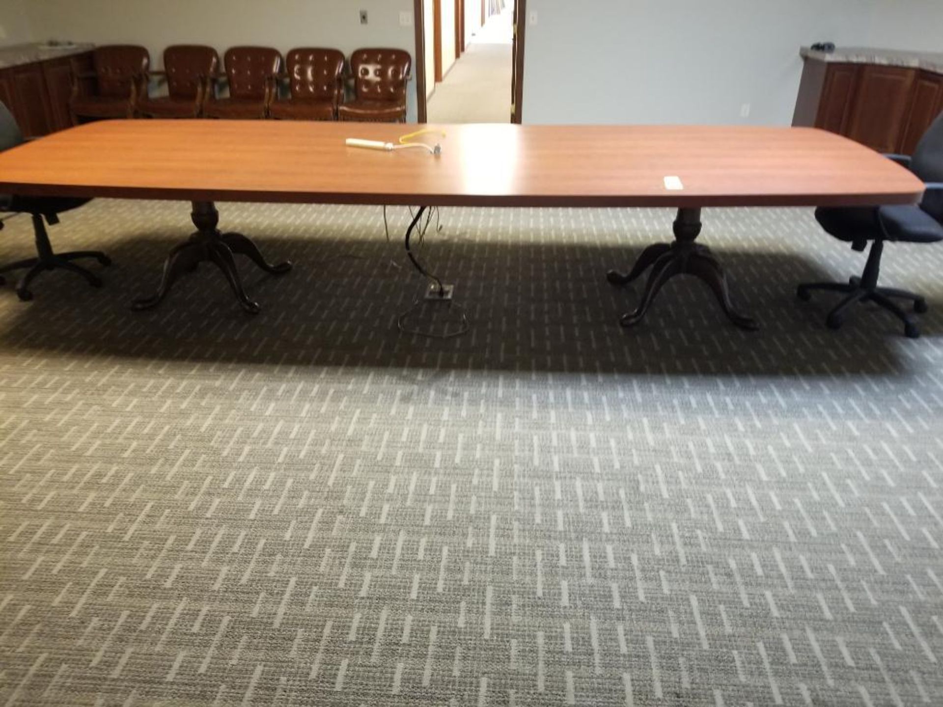 Office conference table 167x59x31 inches LxWxH. W/ two chairs.
