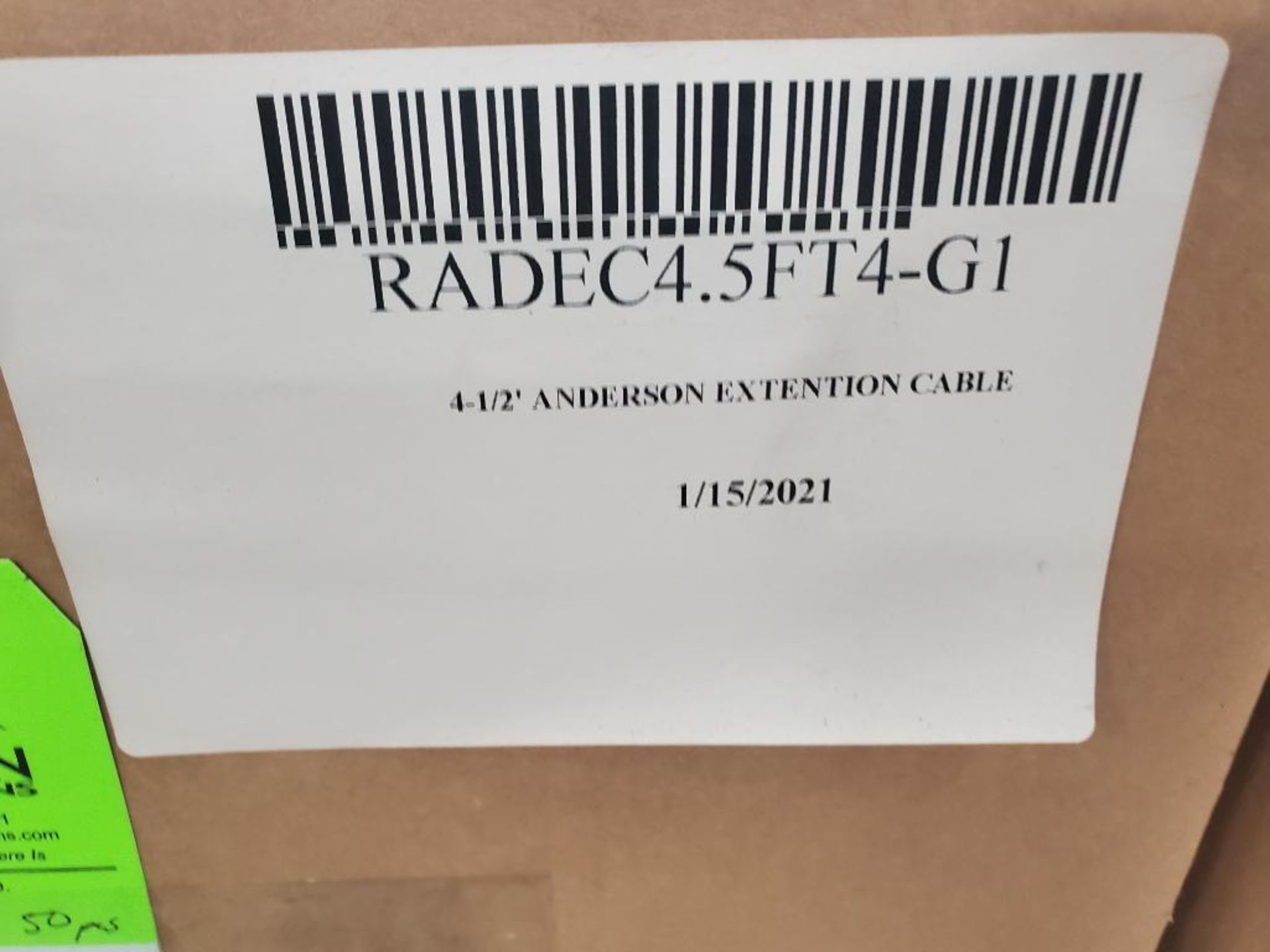 Qty 50 - Anderson 4.5ft battery extension cable. RADEC4.5FT4-G1. 175A, 600V plug. New in box. - Image 3 of 6
