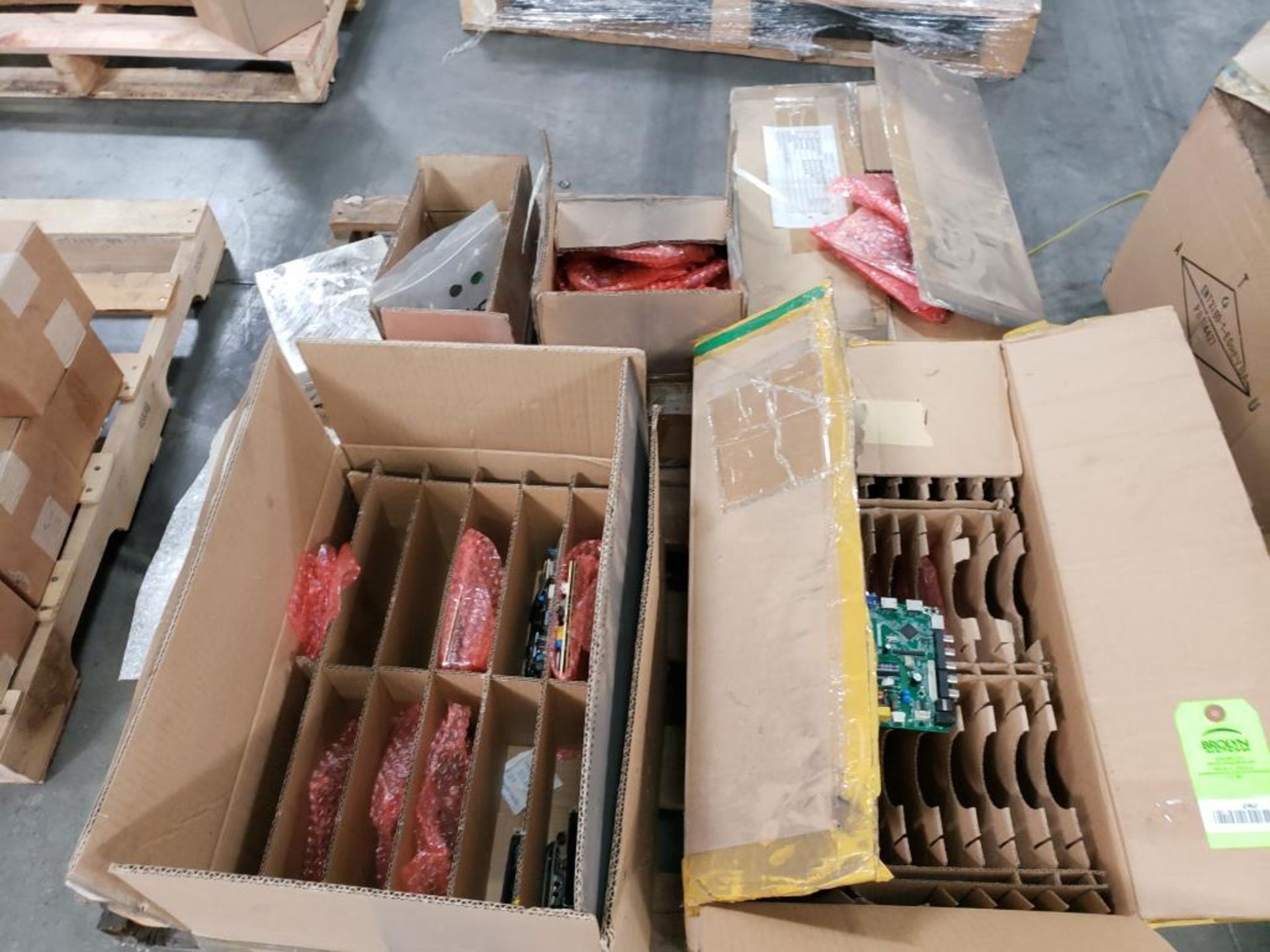 Pallet of assorted electrical boards.