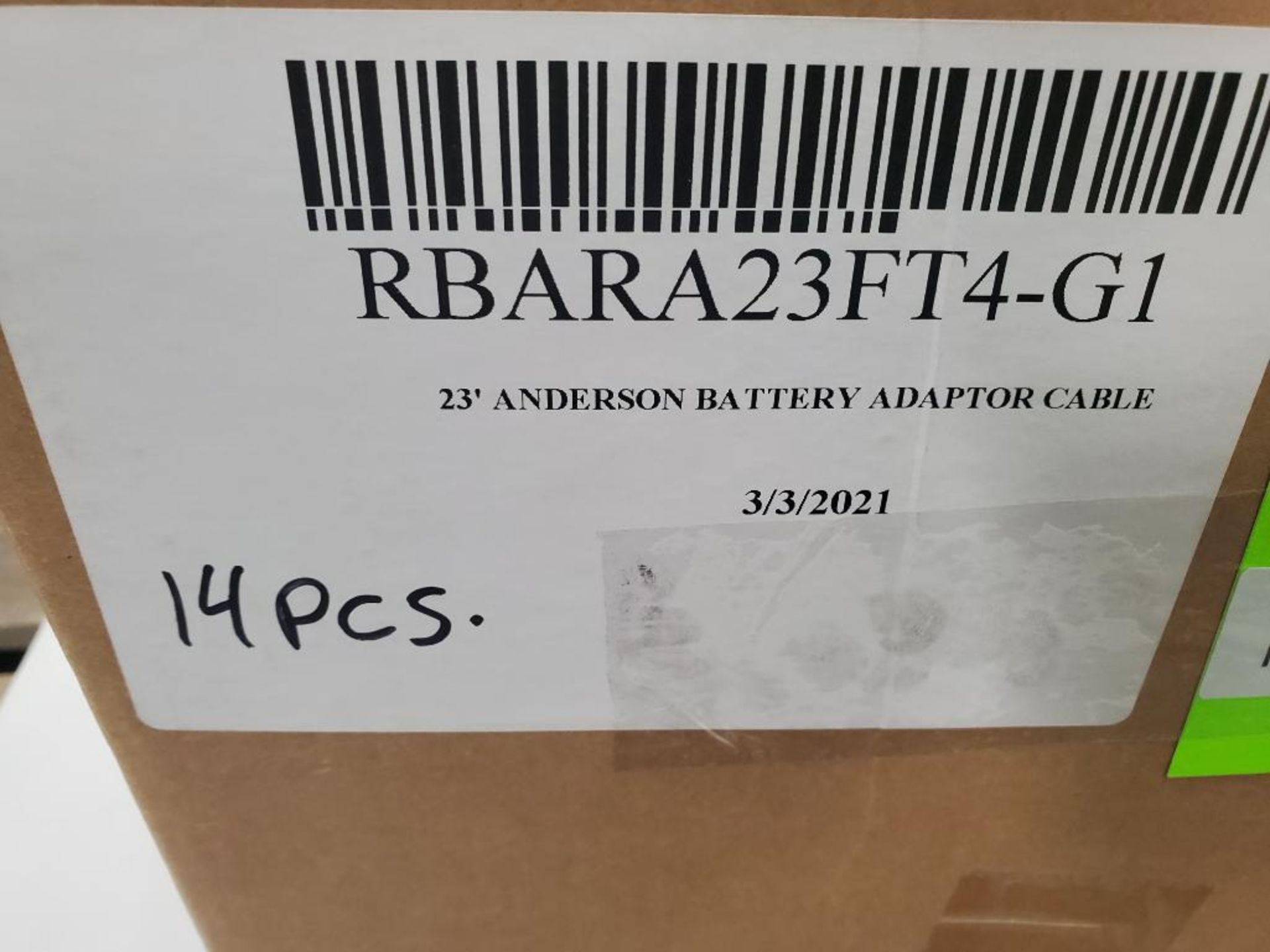 Qty 14 - Anderson 23ft battery adapter cable. RBARA23FT4-G1. 175A, 600V plug. New in box. - Image 2 of 7