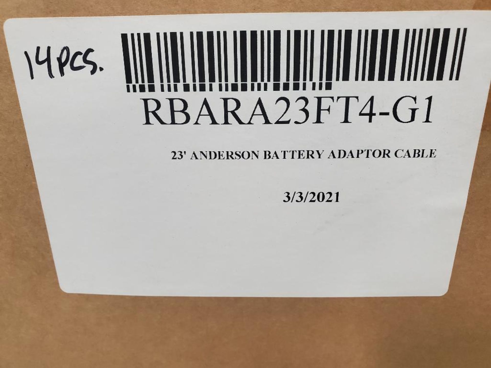 Qty 14 - Anderson 23ft battery adapter cable. RBARA23FT4-G1. 175A, 600V plug. New in box. - Image 3 of 9